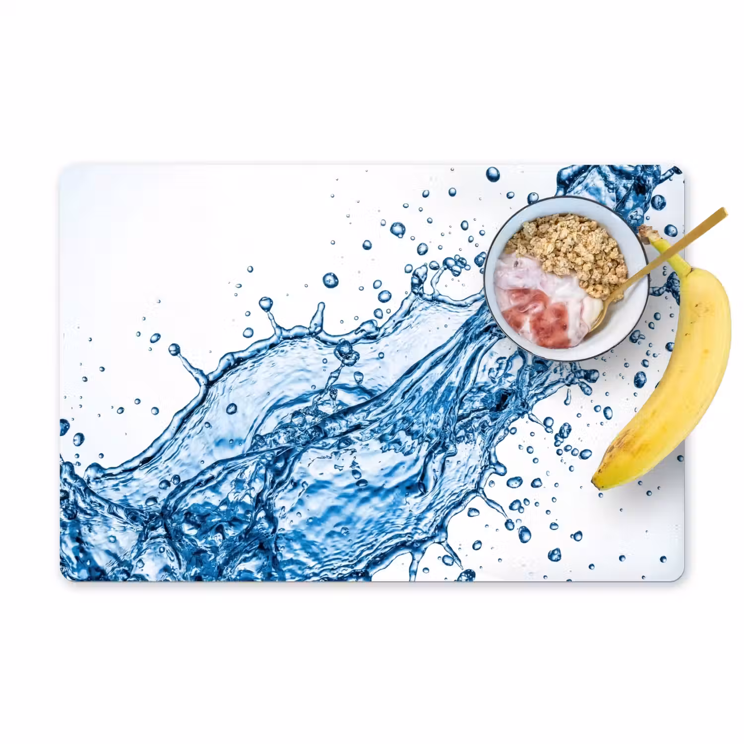 Spash - Water - Blauw Placemat vinyl groot -zzzproduct_Kitchenyeah-website