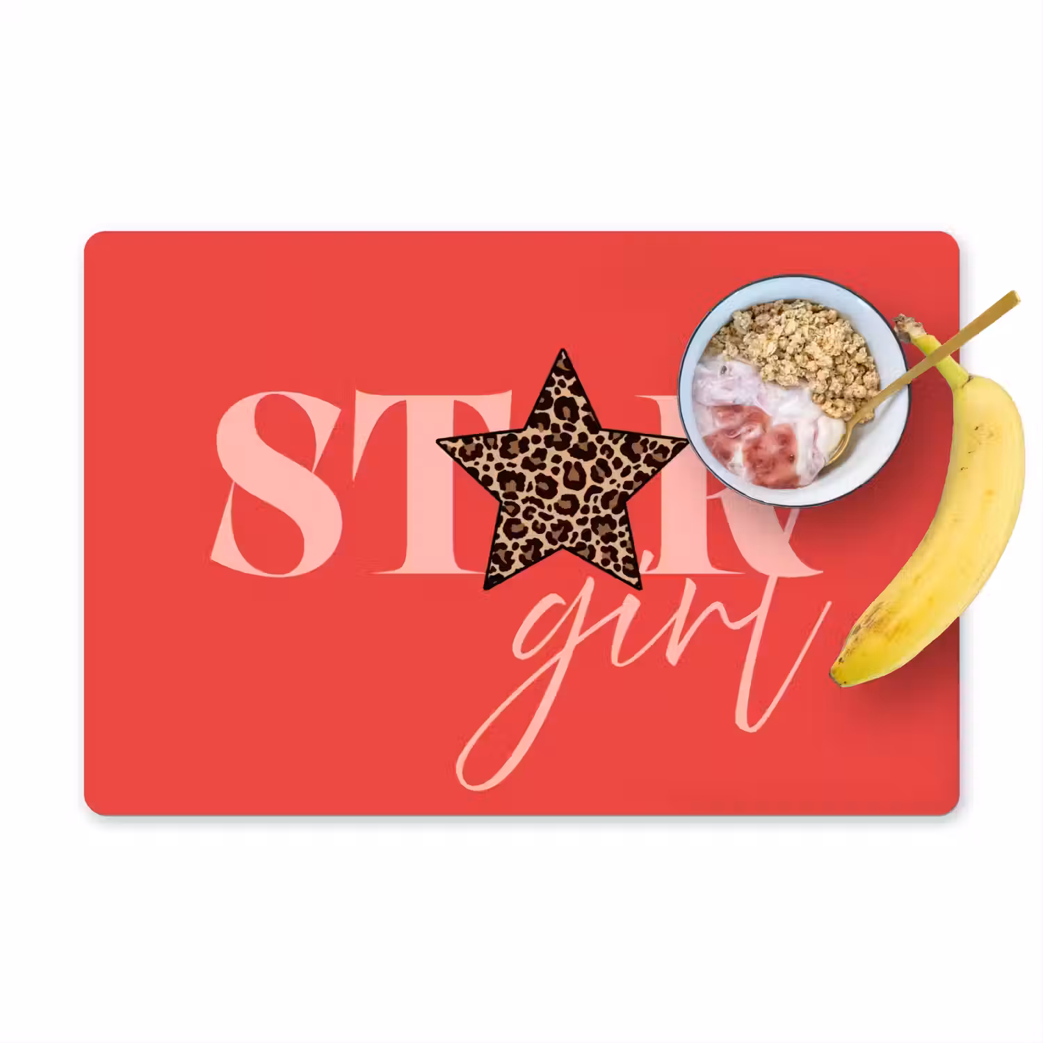 Star girl - Rood - Panter - Ster Placemat vinyl groot -zzzproduct_Kitchenyeah-website