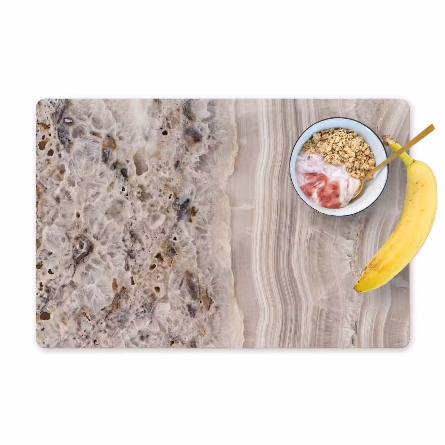 Steen - Textuur - Abstract - Beige - Wit Placemat vinyl groot -zzzproduct_Kitchenyeah-website