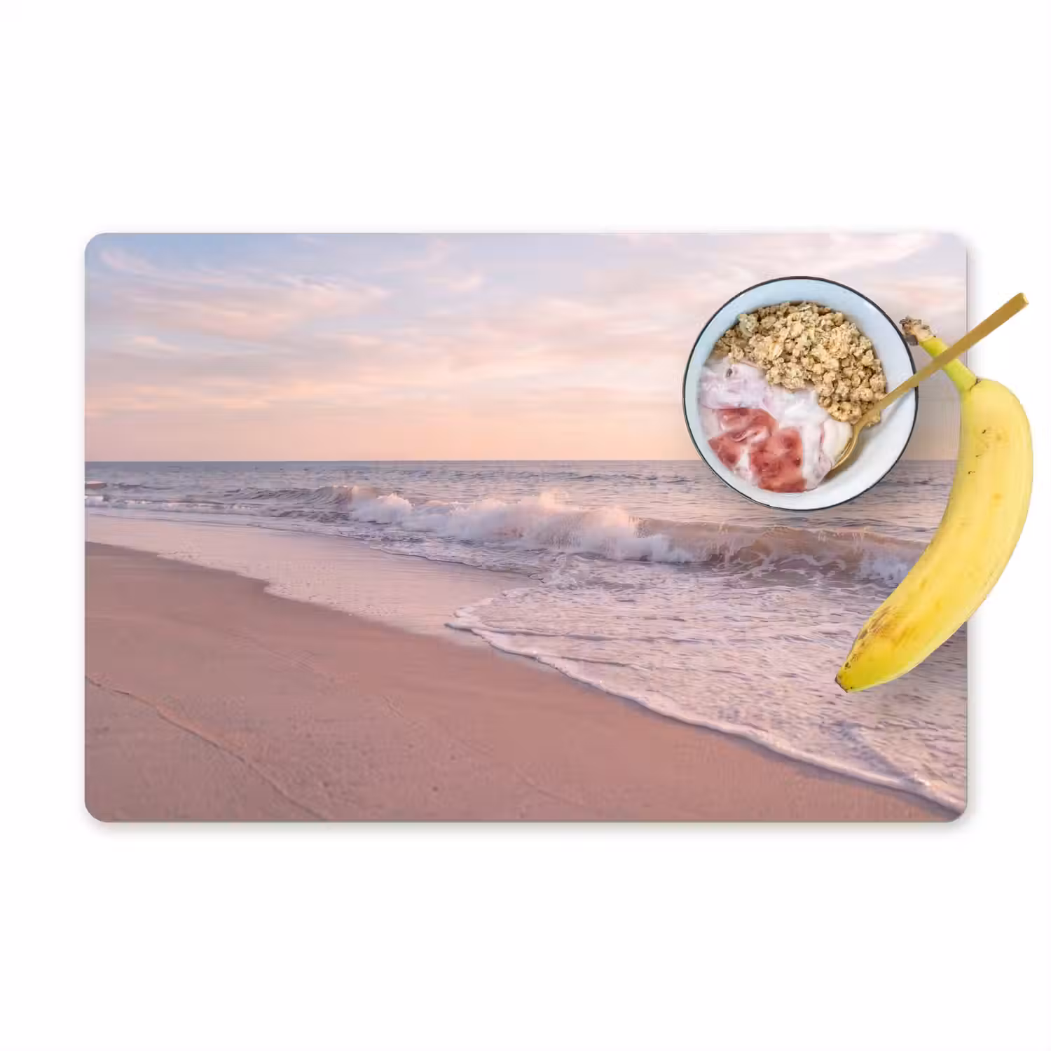 Strand - Zee - Golven - Natuur - Zonsondergang Placemat vinyl groot -zzzproduct_Kitchenyeah-website