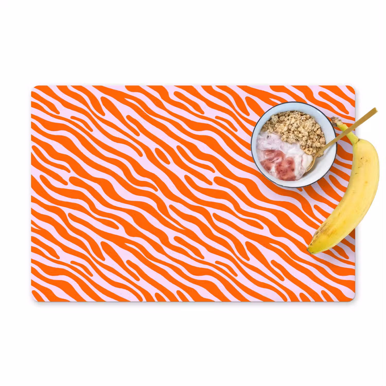 Strepen - Dynamisch - Oranje Placemat vinyl groot 368 -zzzproduct_Kitchenyeah-website