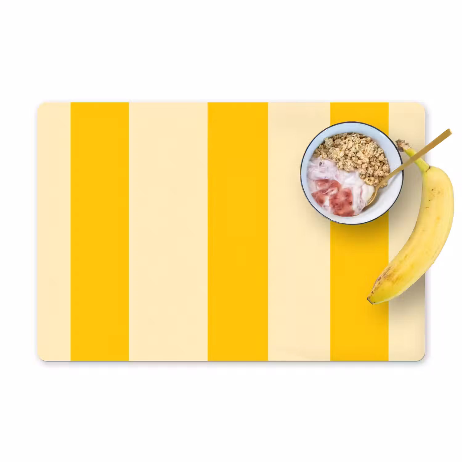 Strepen - Klassiek - Geel Placemat vinyl groot 368 -zzzproduct_Kitchenyeah-website
