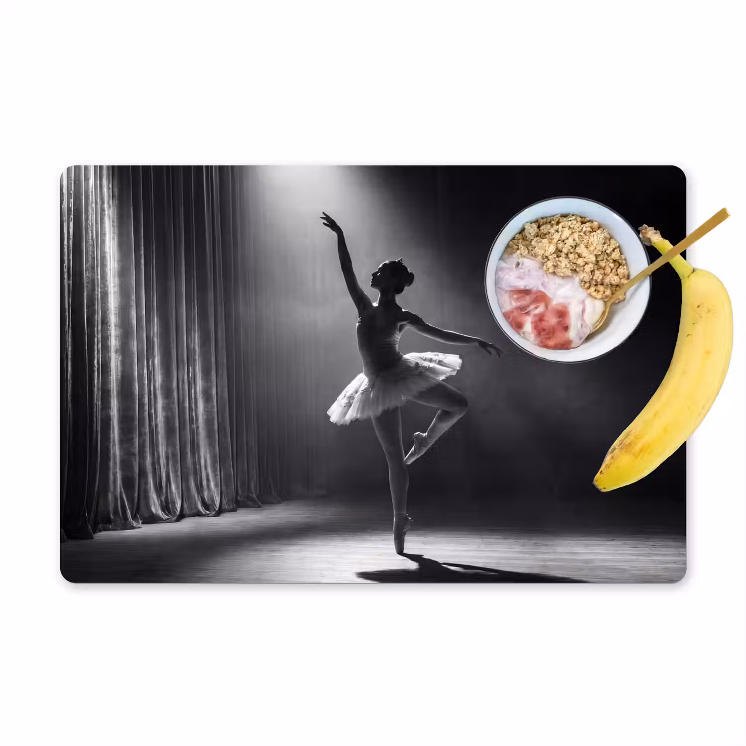 Danser - Podium - Zwart-wit - Kunst - Klassiek Placemat vinyl groot -zzzproduct_Kitchenyeah-website