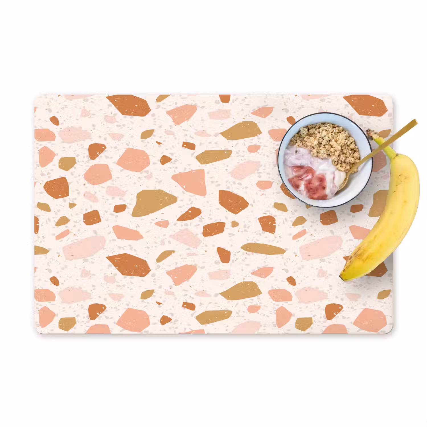 Terrazzo - Patroon - Kleurrijk - Zalm Placemat vinyl groot 368 -zzzproduct_Kitchenyeah-website