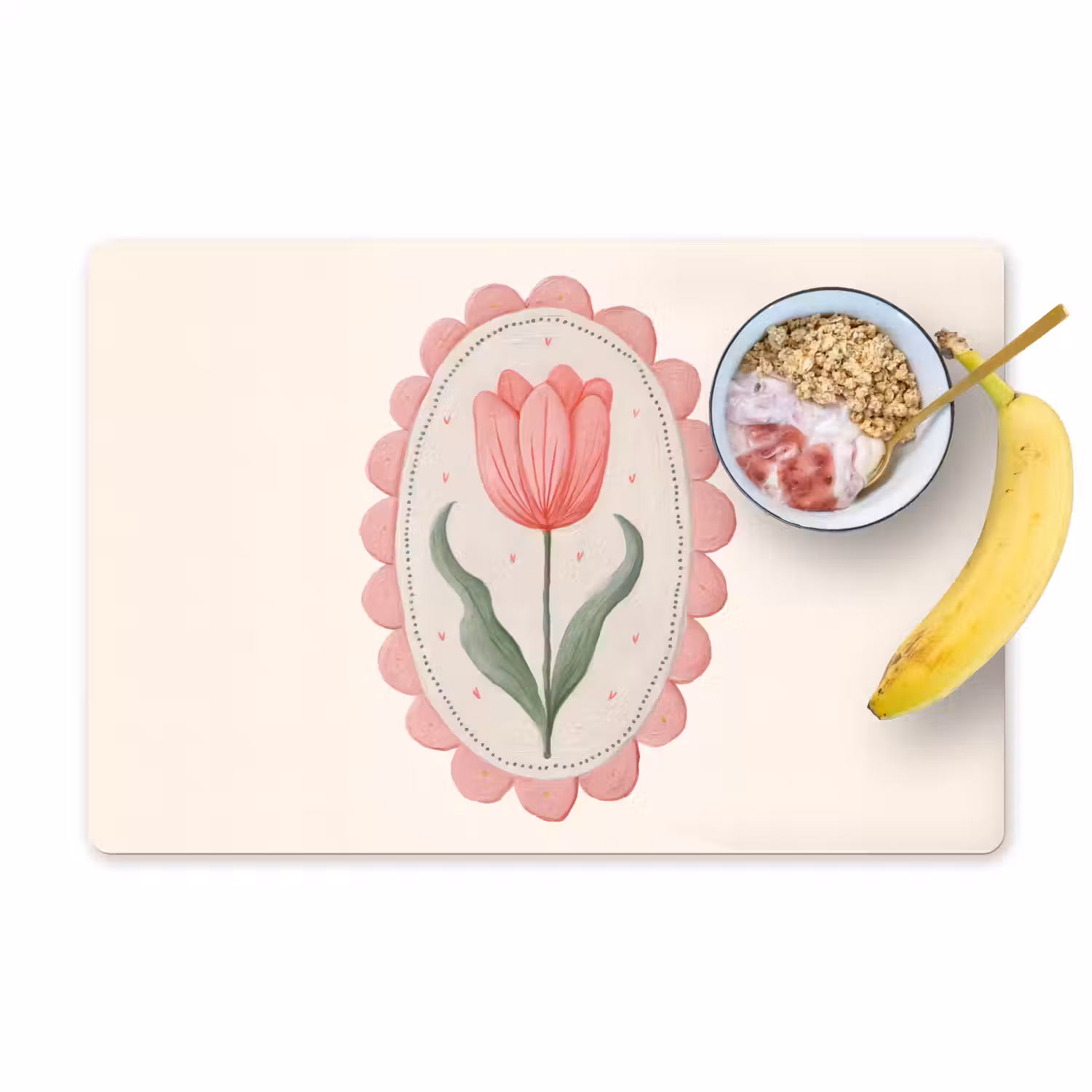 Tulp - Lijst - Ovaal - Illustratie Placemat vinyl groot -zzzproduct_Kitchenyeah-website