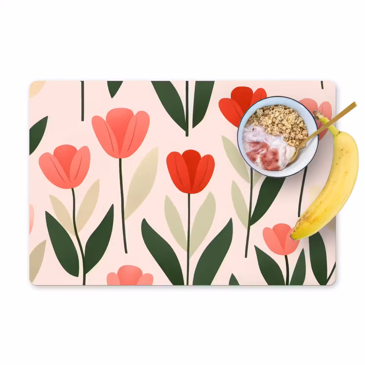 Tulpen - Modern - Roze Placemat vinyl groot -zzzproduct_Kitchenyeah-website