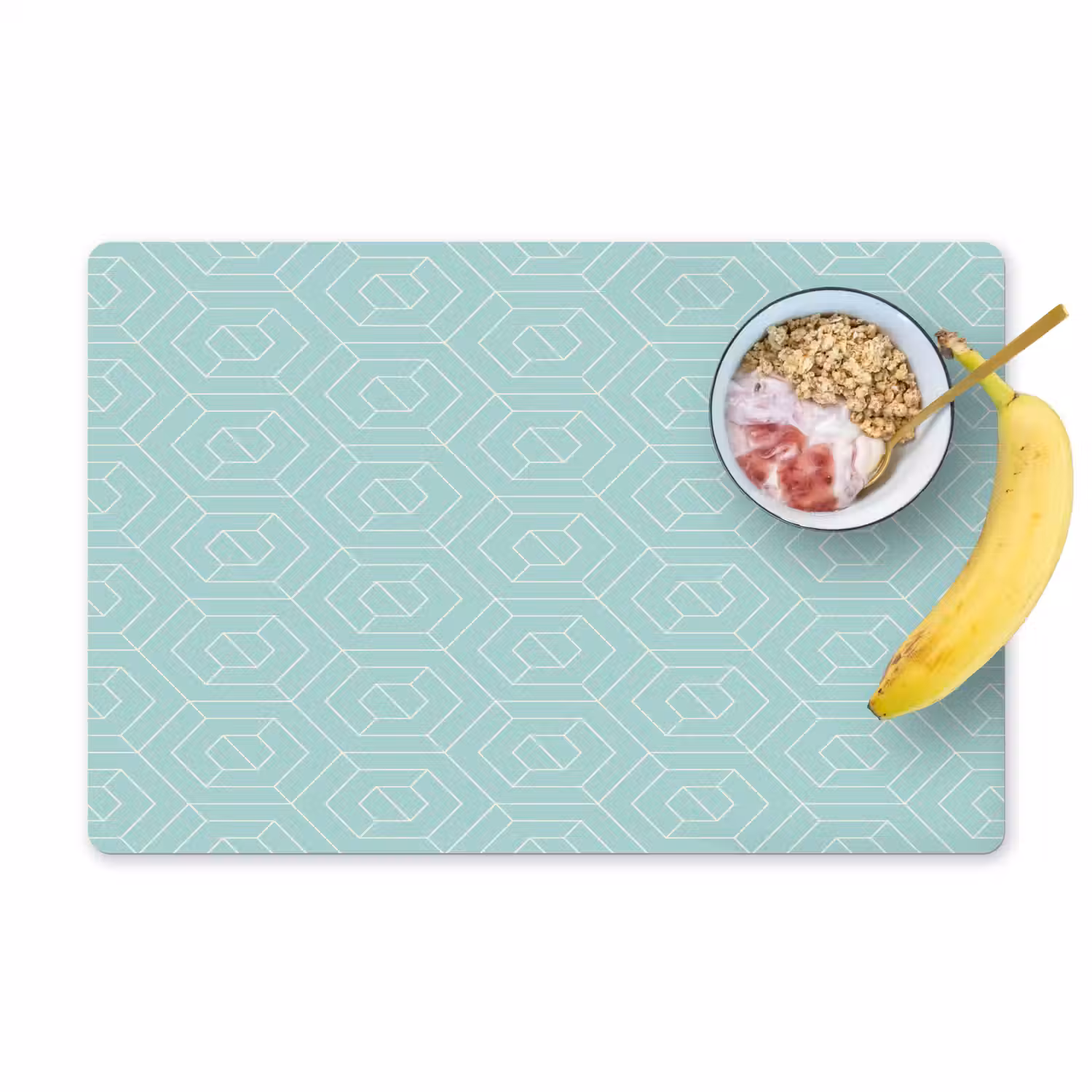 Turquoise - Patroon - Lijnen Placemat vinyl groot 368 -zzzproduct_Kitchenyeah-website
