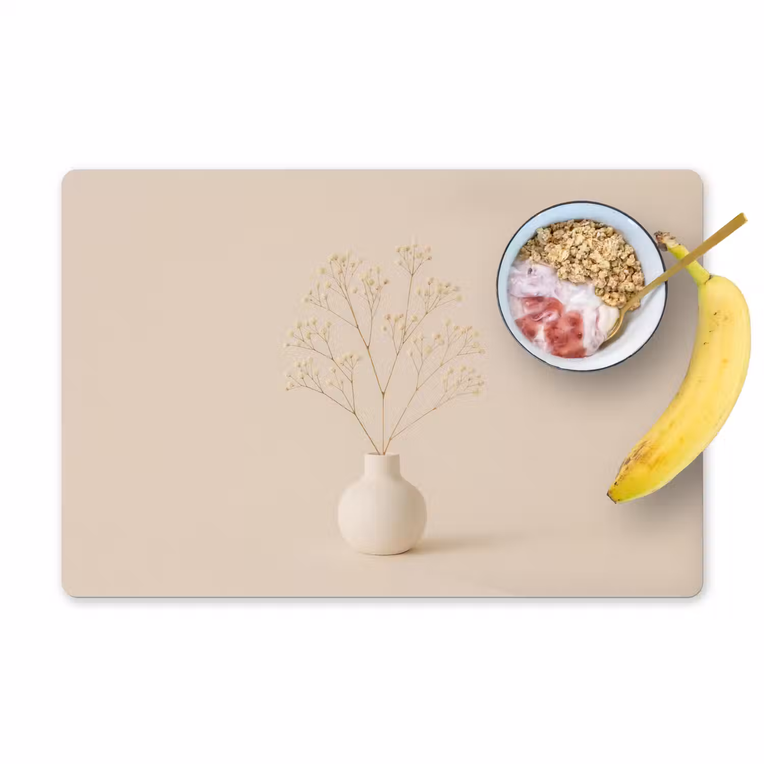 Vaas - Takken - Bloemetjes - Wit Placemat vinyl groot -zzzproduct_Kitchenyeah-website