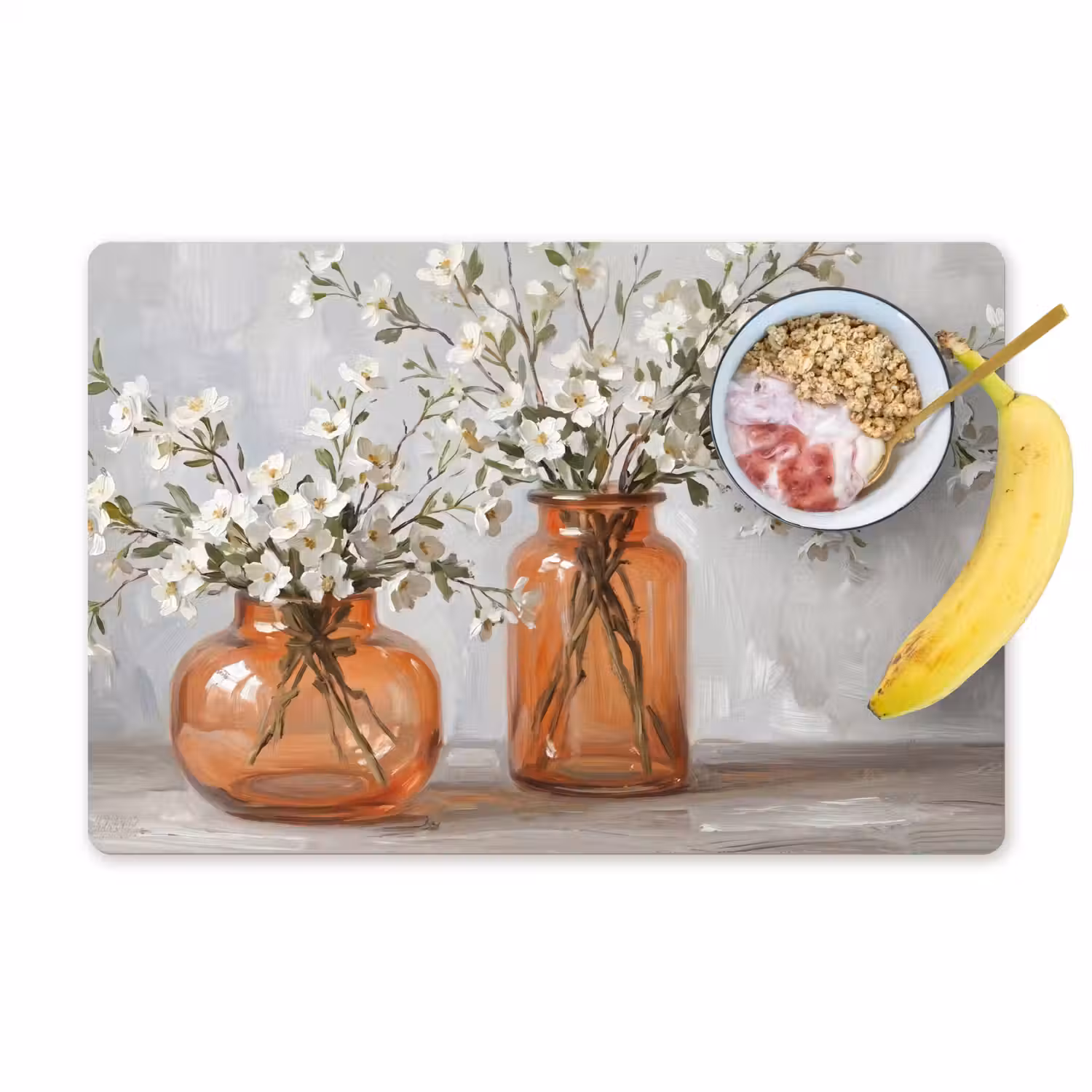 Vazen - Bloemen - Oranje Placemat vinyl groot -zzzproduct_Kitchenyeah-website