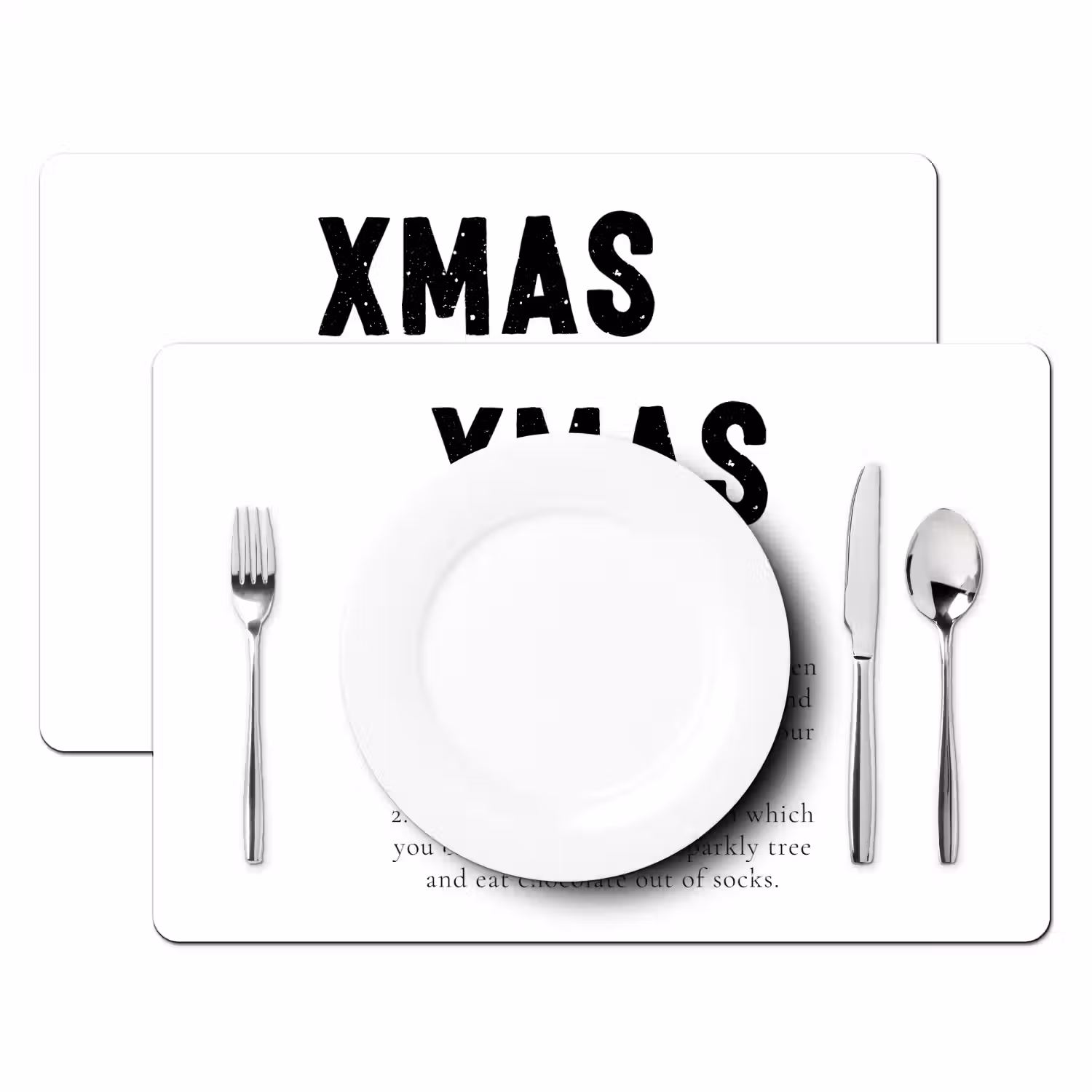 Kerst - Wit - Xmas - Quotes - Feestdagen Placemat vinyl groot -zzsfeer2_Kitchenyeah-website
