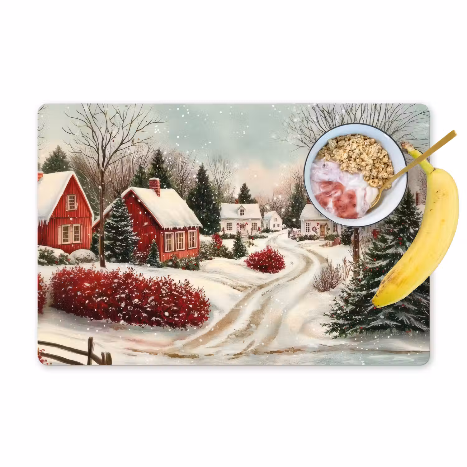 Kerstsfeer - Landelijk - Rood Placemat vinyl groot -zzzproduct_Kitchenyeah-website
