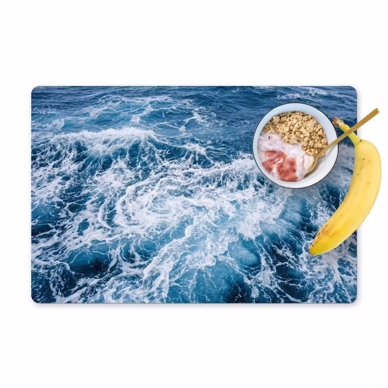 Golven - Oceaan - Blauw Placemat vinyl groot -zzzproduct_Kitchenyeah-website