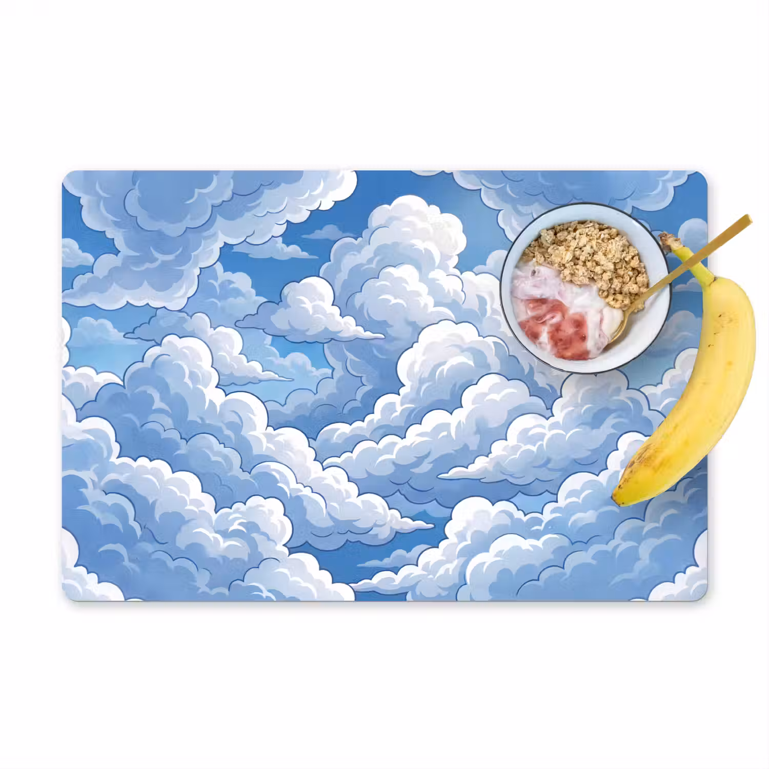 Wolken - Hemel - Abstract - Wit Placemat vinyl groot -zzzproduct_Kitchenyeah-website