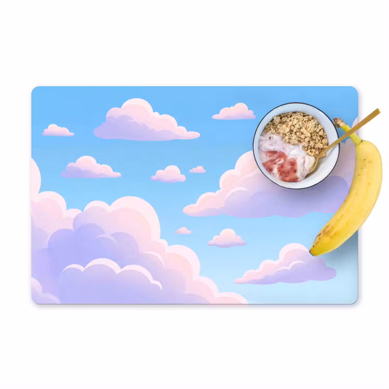 Wolken - Roze - Blauw - Natuur - Modern Placemat vinyl groot -zzzproduct_Kitchenyeah-website