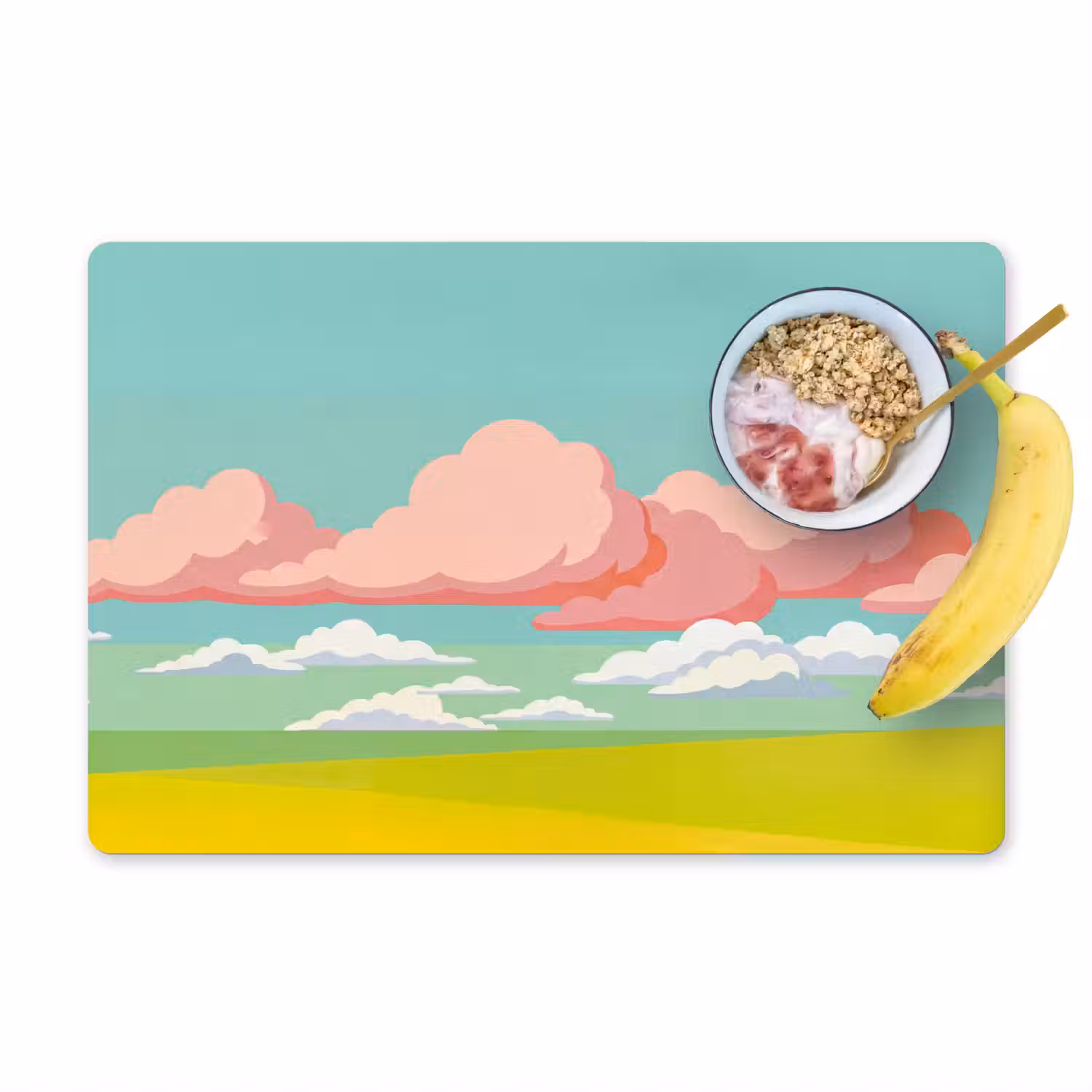 Wolken - Roze - Natuur - Modern - Pastel Placemat vinyl groot -zzzproduct_Kitchenyeah-website