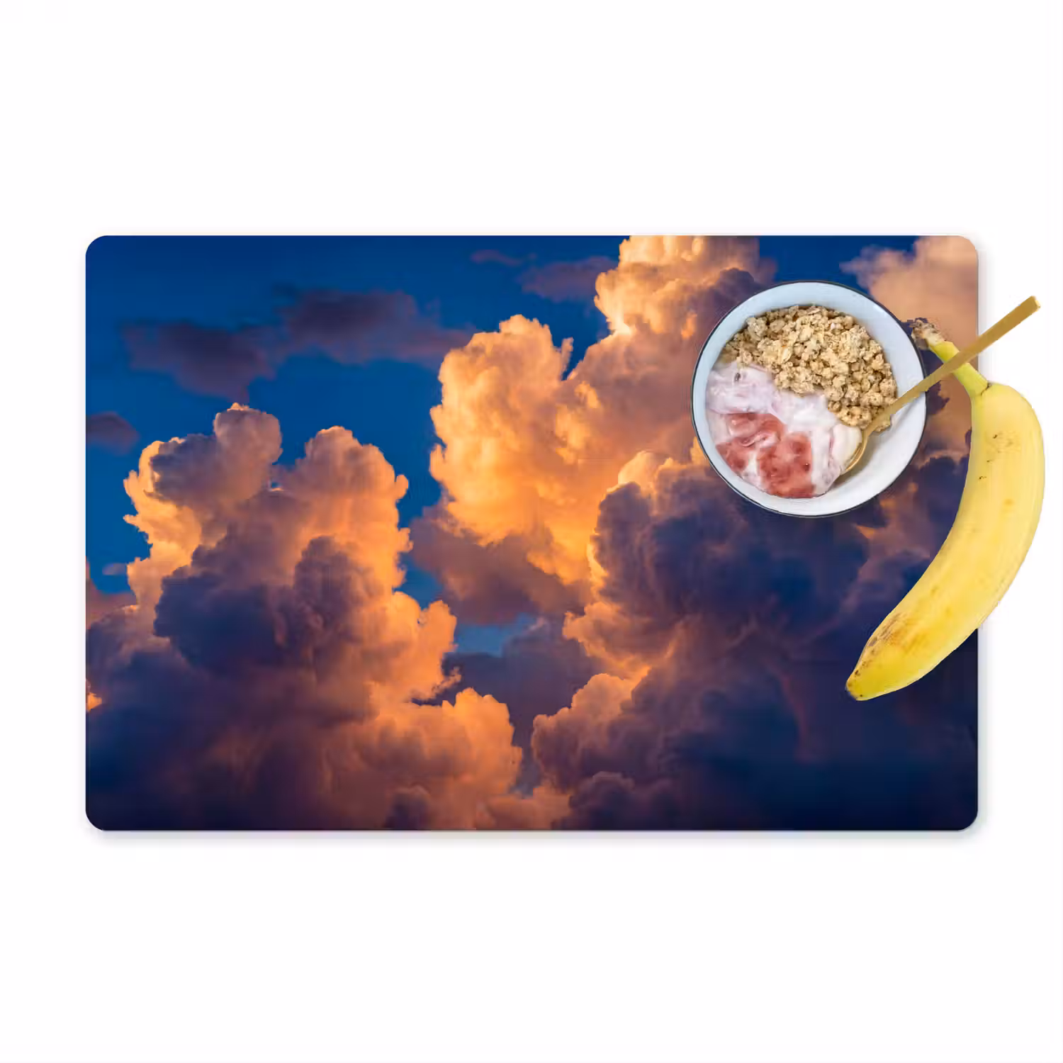 Wolken - Zonsondergang - Natuur - Oranje - Blauw Placemat vinyl groot -zzzproduct_Kitchenyeah-website
