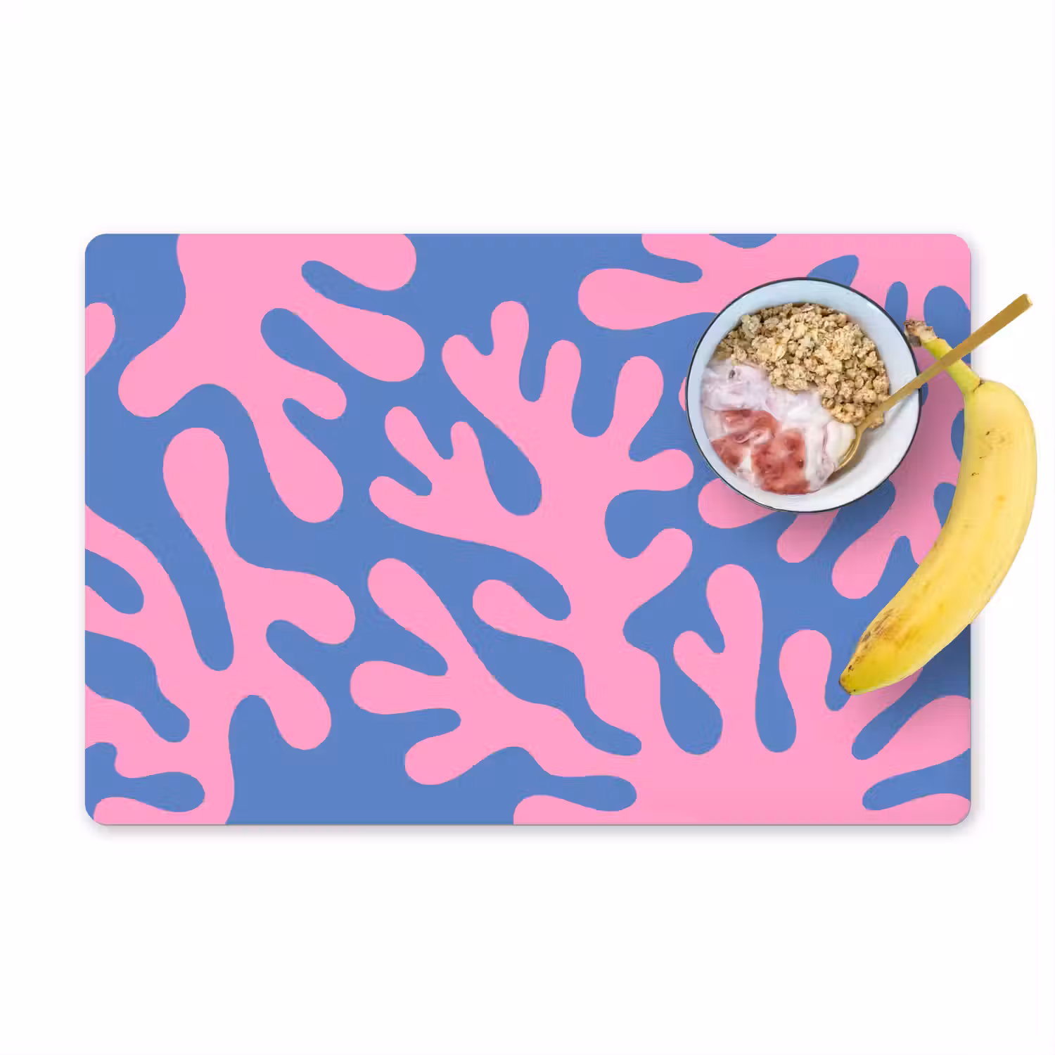 Abstract - Vormen - Roze - Blauw Placemat vinyl groot -zzzproduct_Kitchenyeah-website