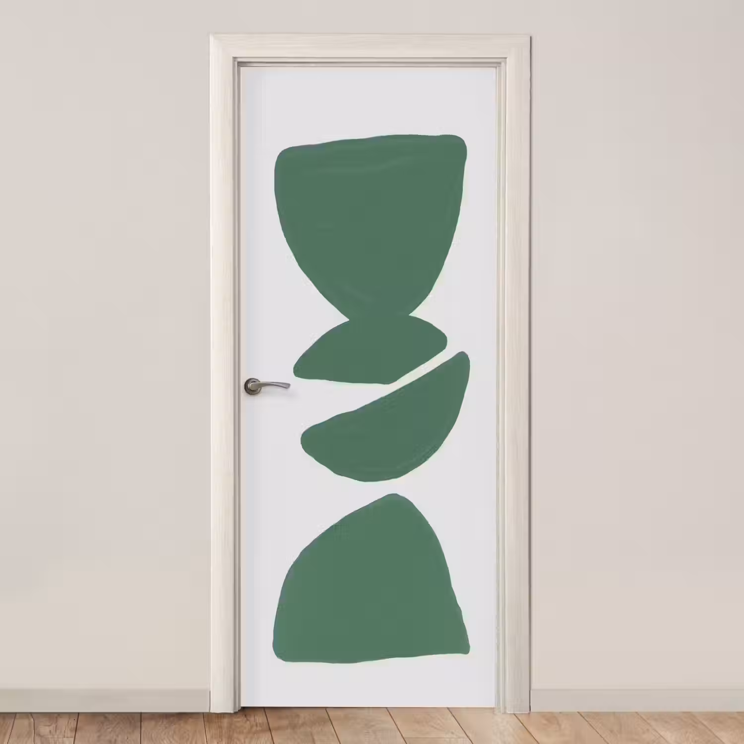 Abstract - Groen - Vormen - Modern deurposter klein -3d_beige