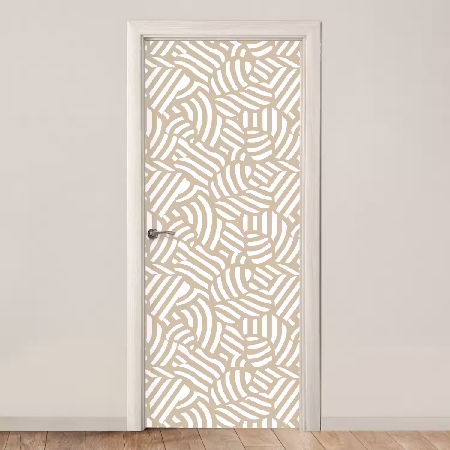 Abstract - Modern - Beige deurposter klein 289 -3d_beige