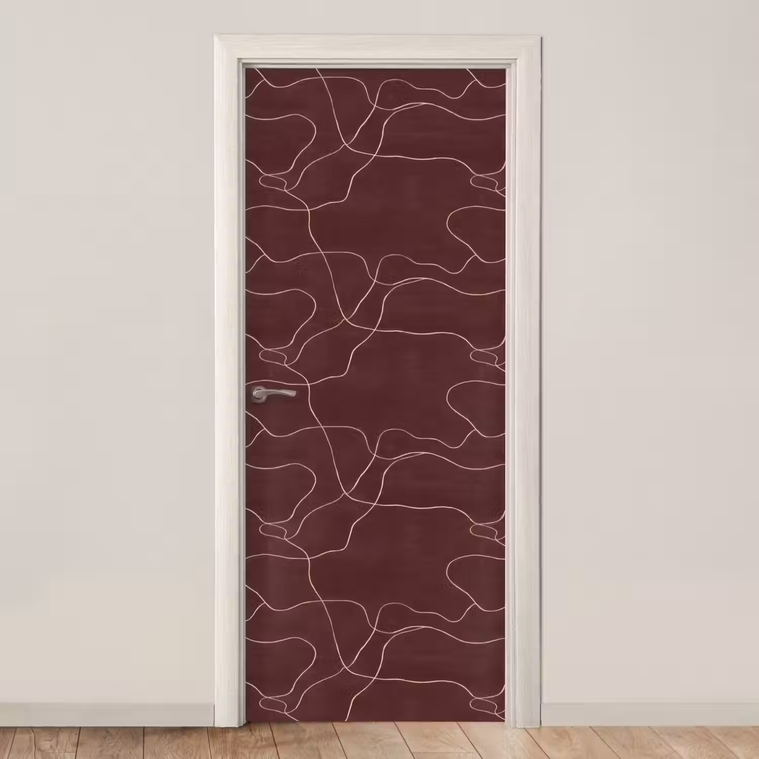Abstract - Modern - Bruin deurposter klein 289 -3d_beige