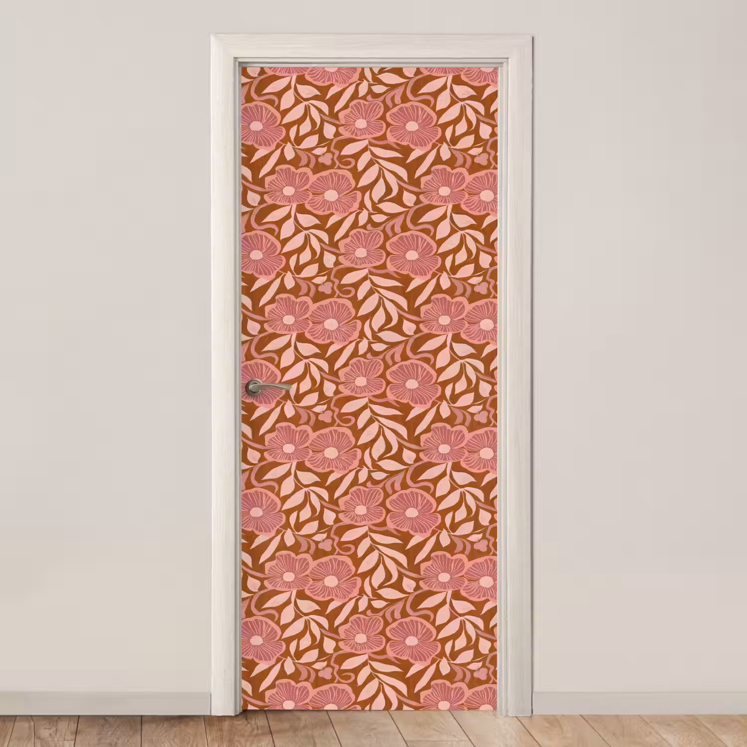 Sfeer - Bloemen - Roze deurposter klein 289 -3d_beige
