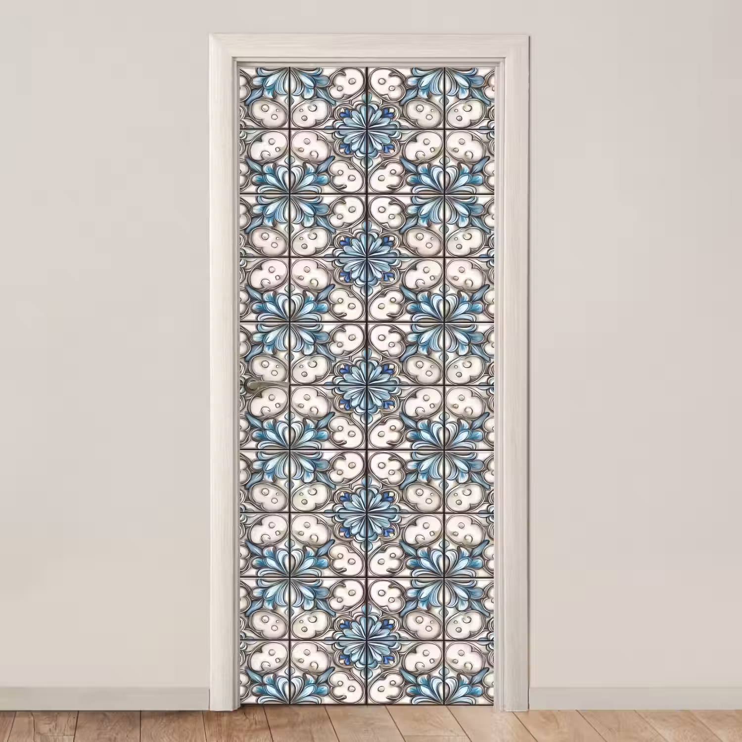 Barok - Tegel - Kleurrijk deurposter klein 289 -3d_beige
