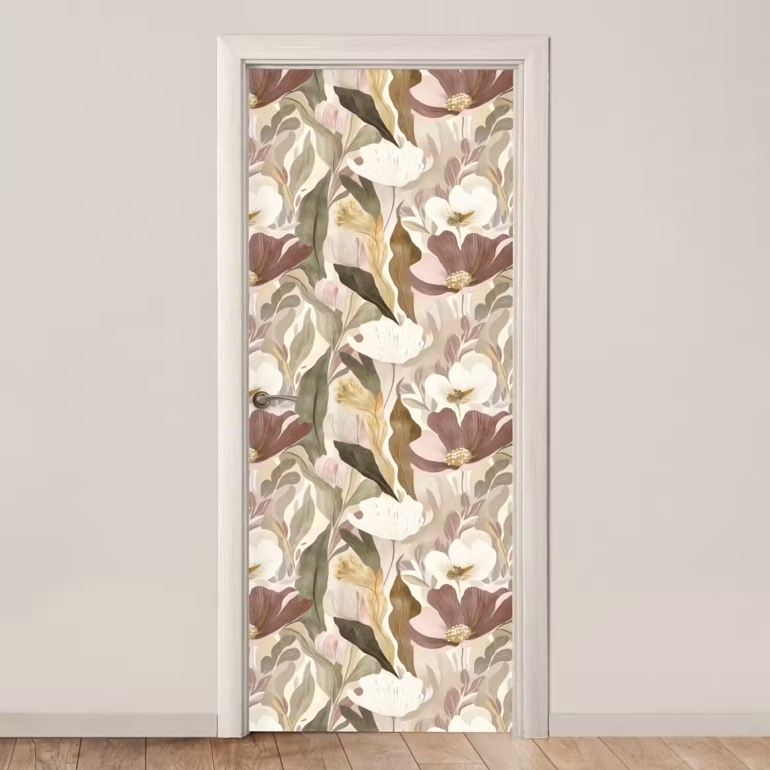 Bloemen - Aquarel - Kleurrijk deurposter klein 289 -3d_beige
