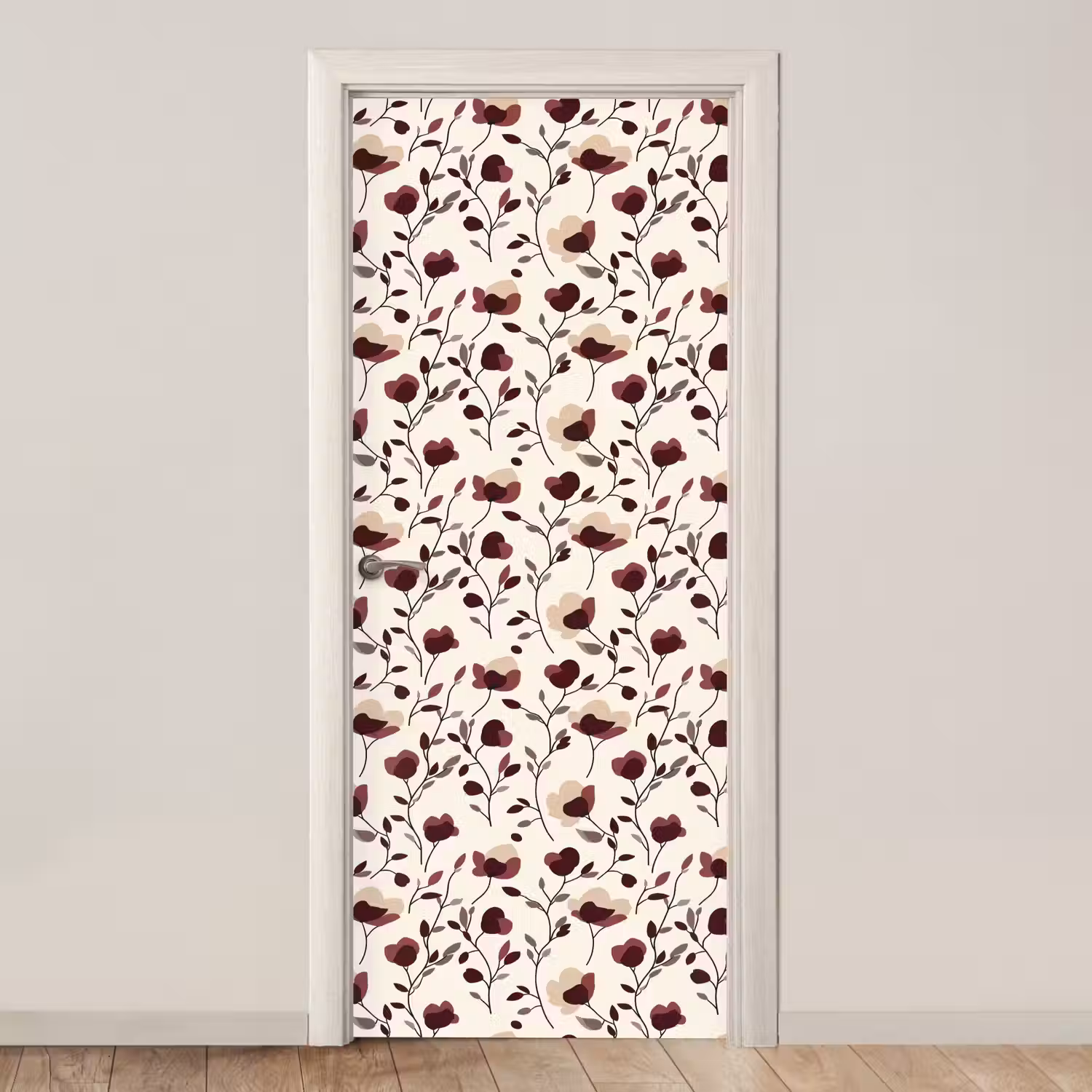 Bloemen - Botanisch - Bordeaux deurposter klein 289 -3d_beige