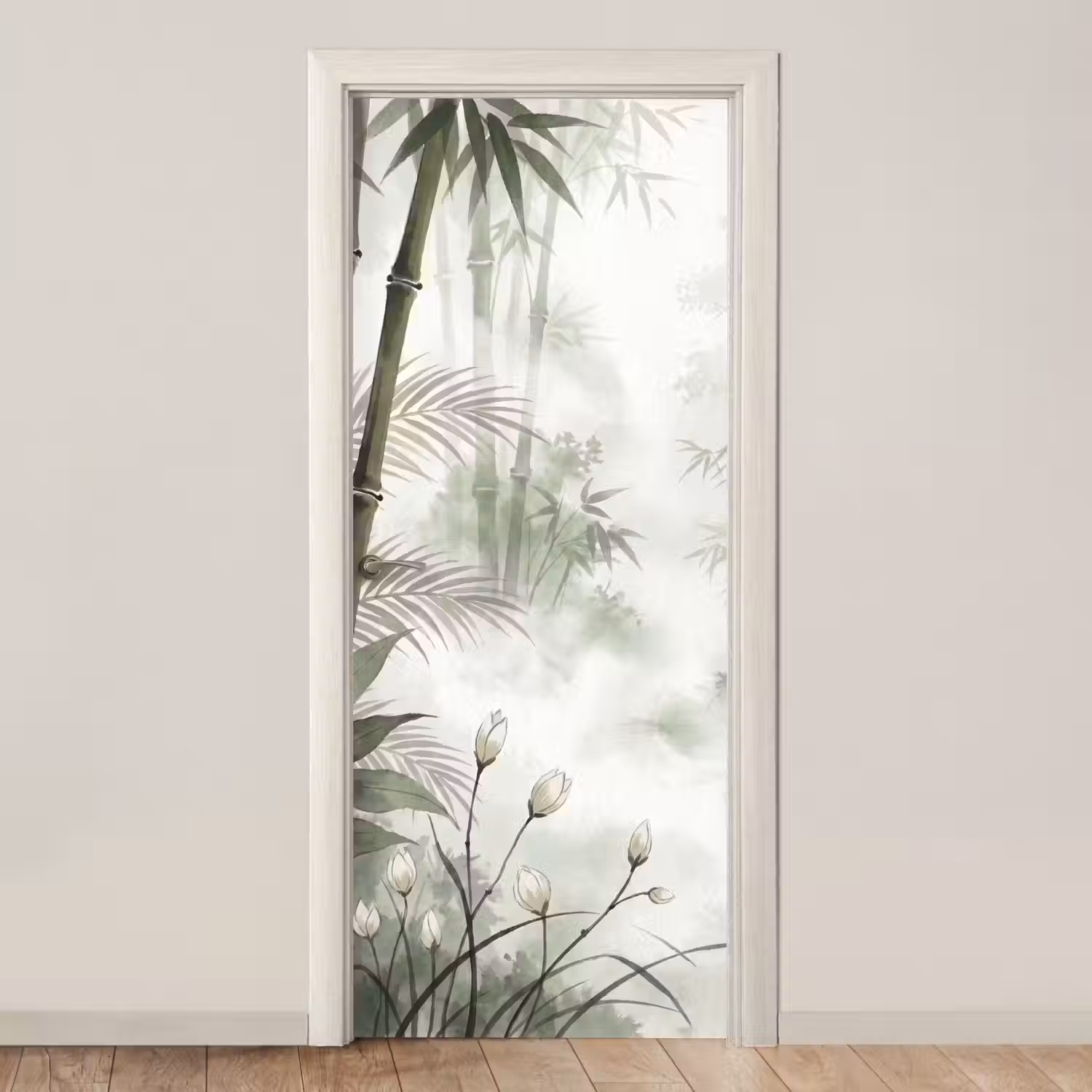Bloemen - Knop - Tuin - Illustratie - Wit deurposter klein -3d_beige