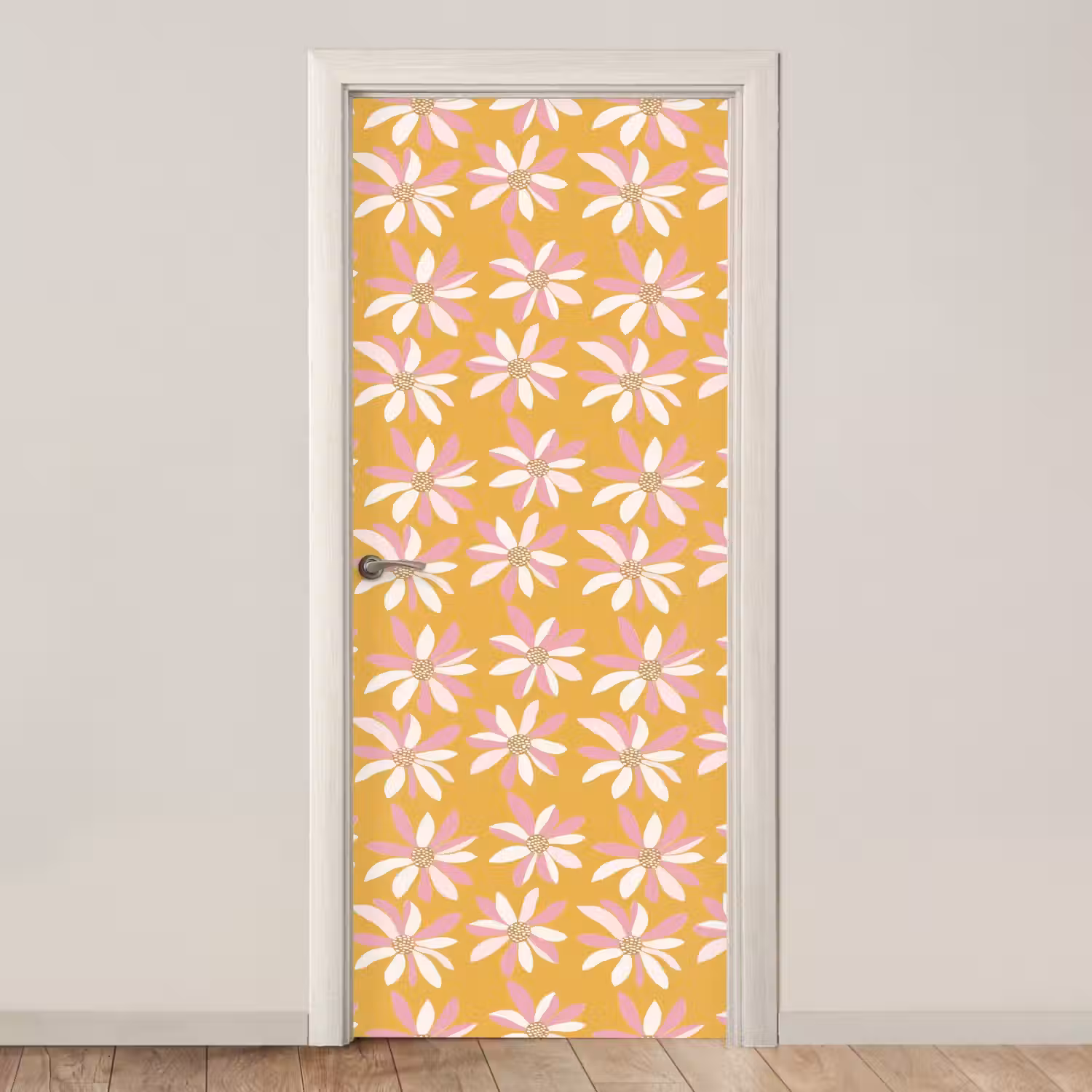 Bloemen - Modern - Geel deurposter klein 289 -3d_beige