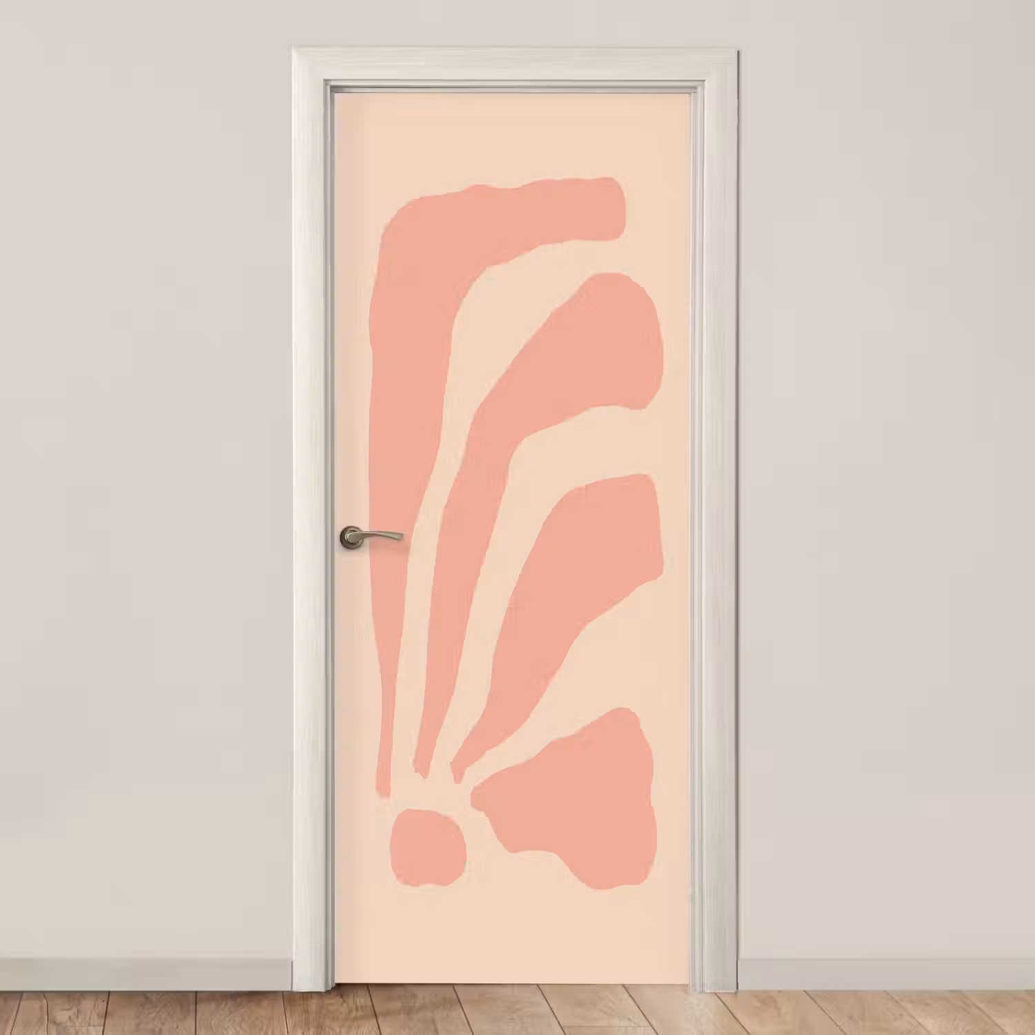 Bohemian - Roze - Pastel - Abstract deurposter klein -3d_beige