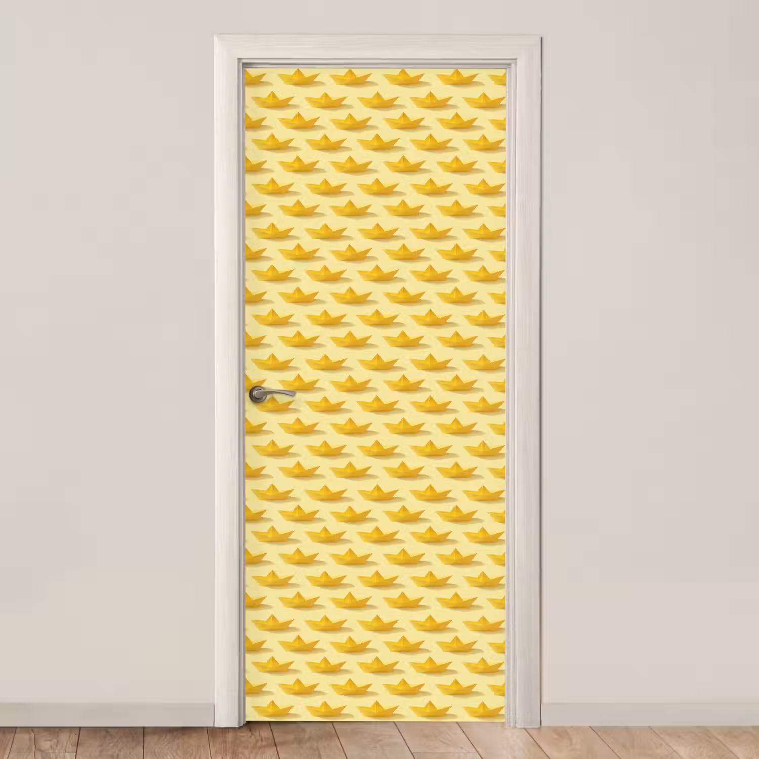 Bootjes - Origami - Creatief - Geel deurposter klein 289 -3d_beige