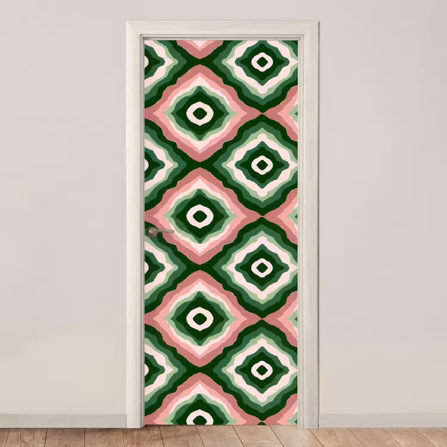Ontwerp - Organisch - Kleurrijk deurposter klein 289 -3d_beige