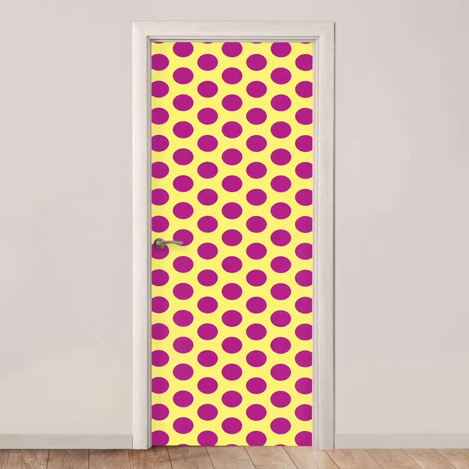 Dots - Klassiek - Geel deurposter klein 289 -3d_beige