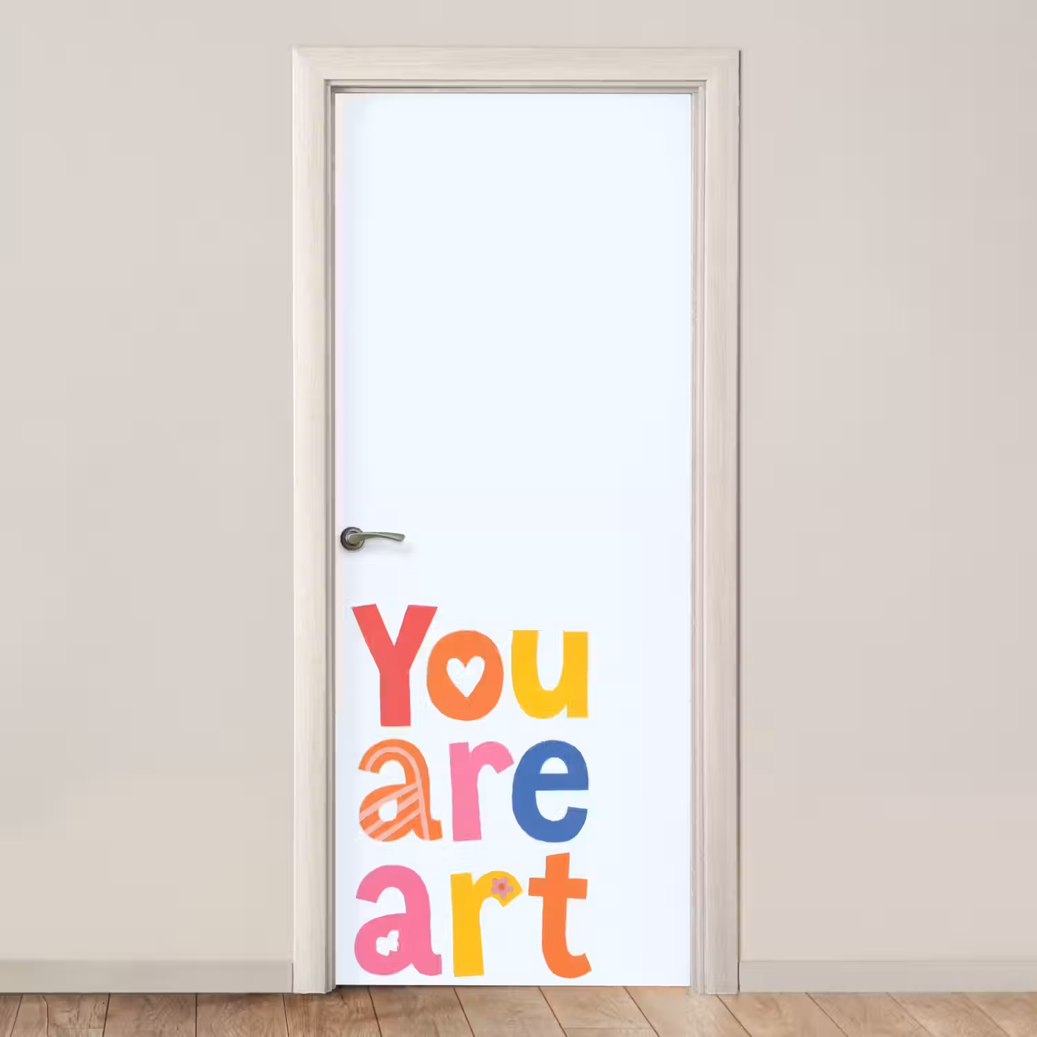 You are art - Kleurrijk - Grafisch deurposter klein -3d_beige