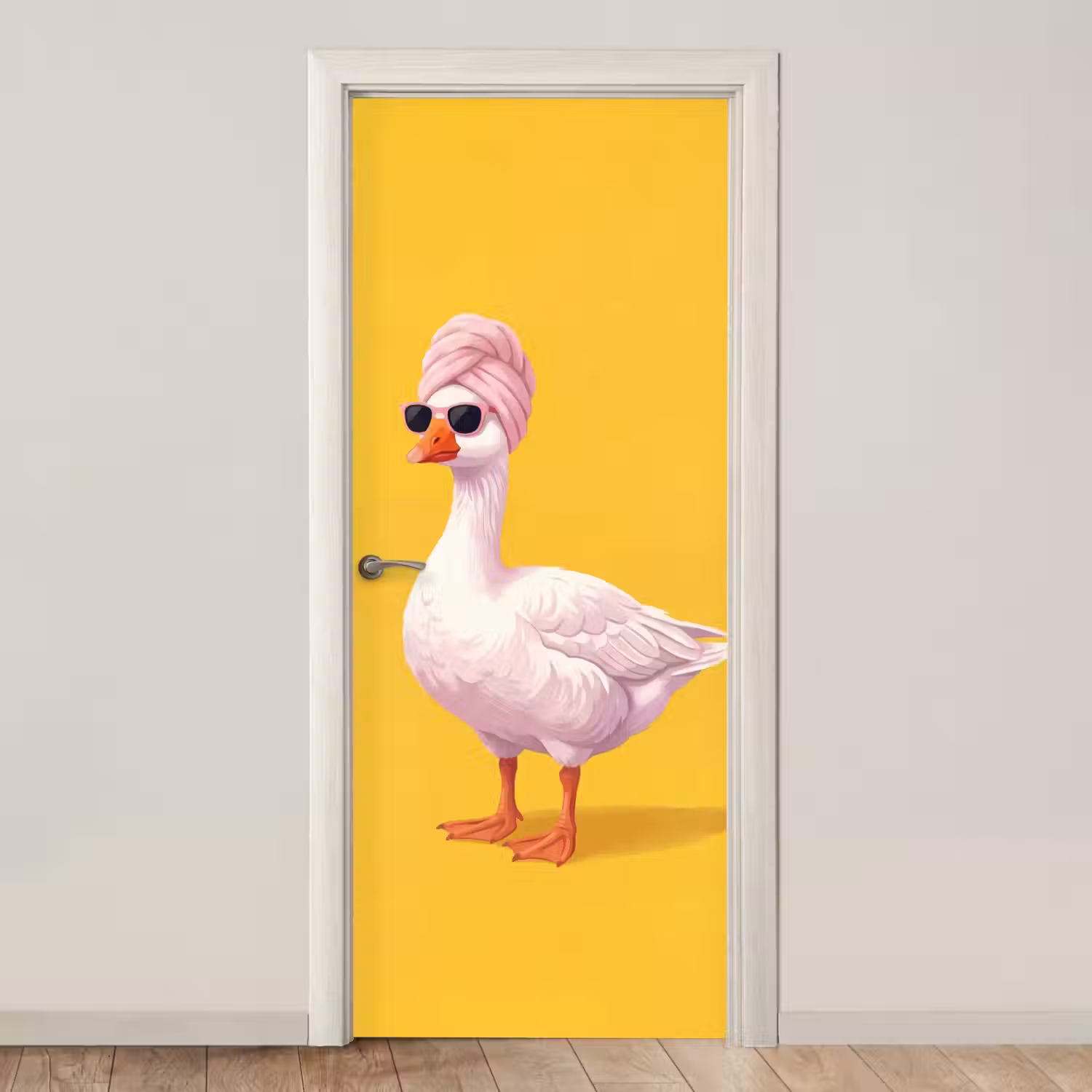 Eend - Zonnebril - Geel deurposter klein -3d_beige