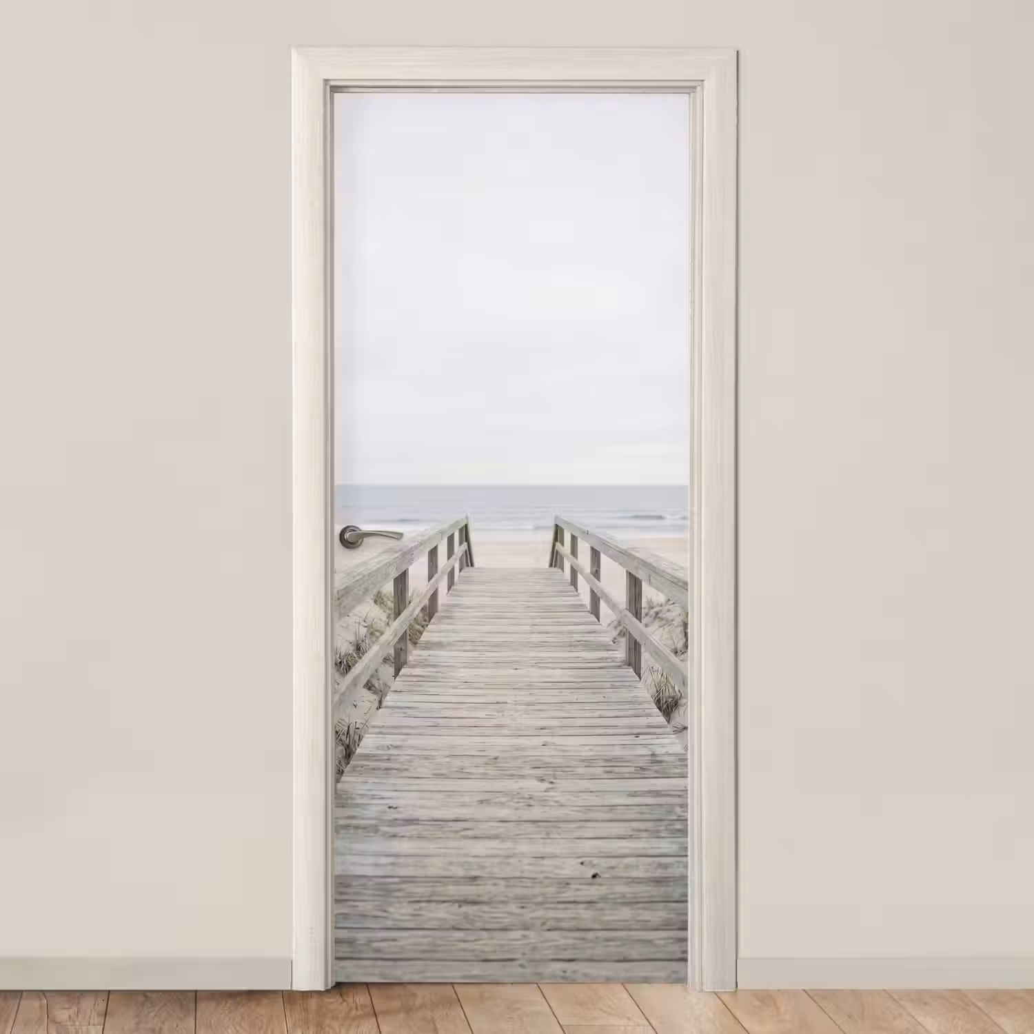 Duinen - Vlonder - Oceaan deurposter klein -3d_beige