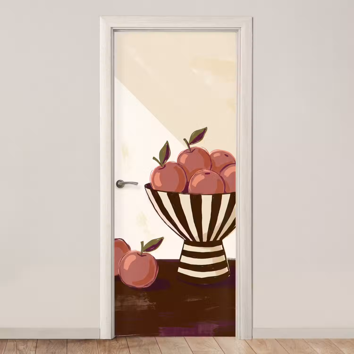 Eten - Schaal - Stilleven - Modern - Rood deurposter klein -3d_beige