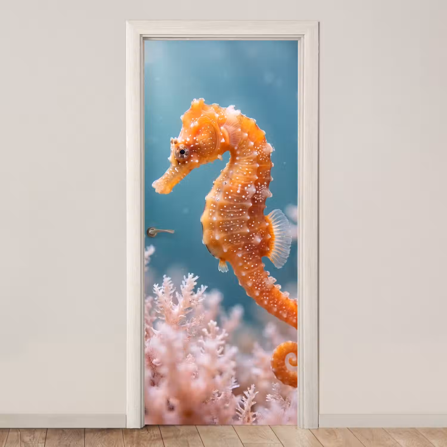 Vis - Koraal - Oceaan - Macro - Oranje deurposter klein -3d_beige