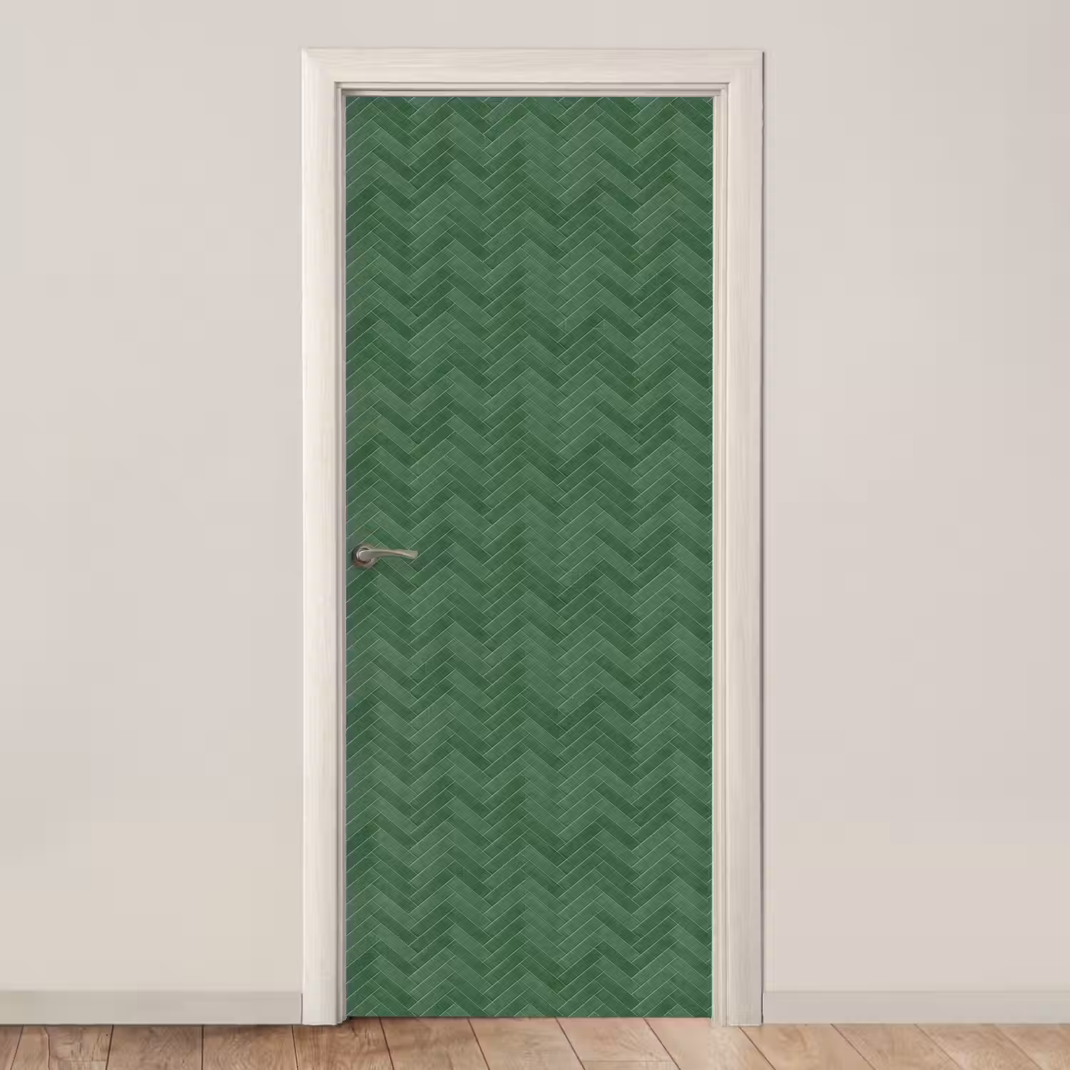 Visgraat - Wandtegel - Bosgroen deurposter klein 289 -3d_beige