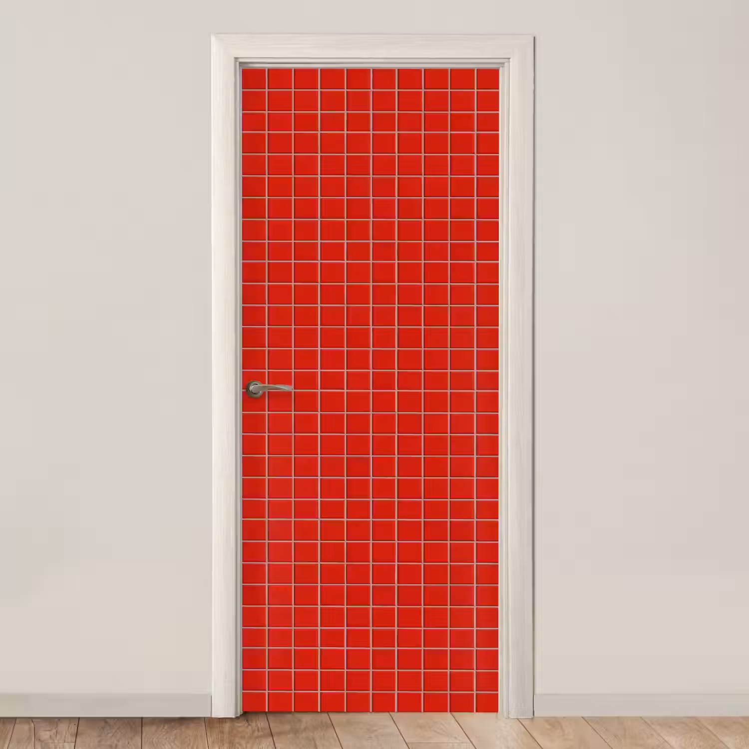 Tegel - Patroon - Kersen - Rood deurposter klein 289 -3d_beige
