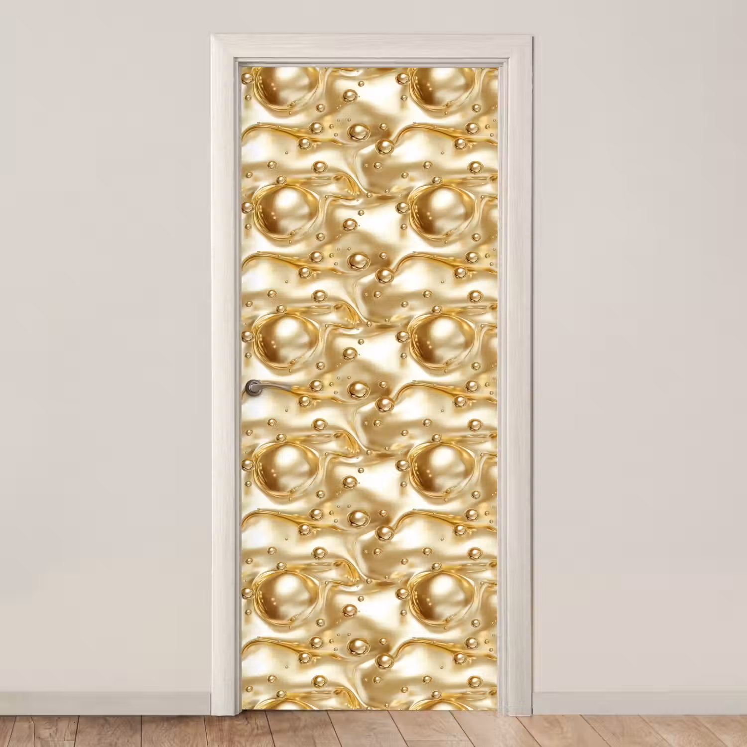 Vloeibaar - Druppels - Goud deurposter klein 289 -3d_beige
