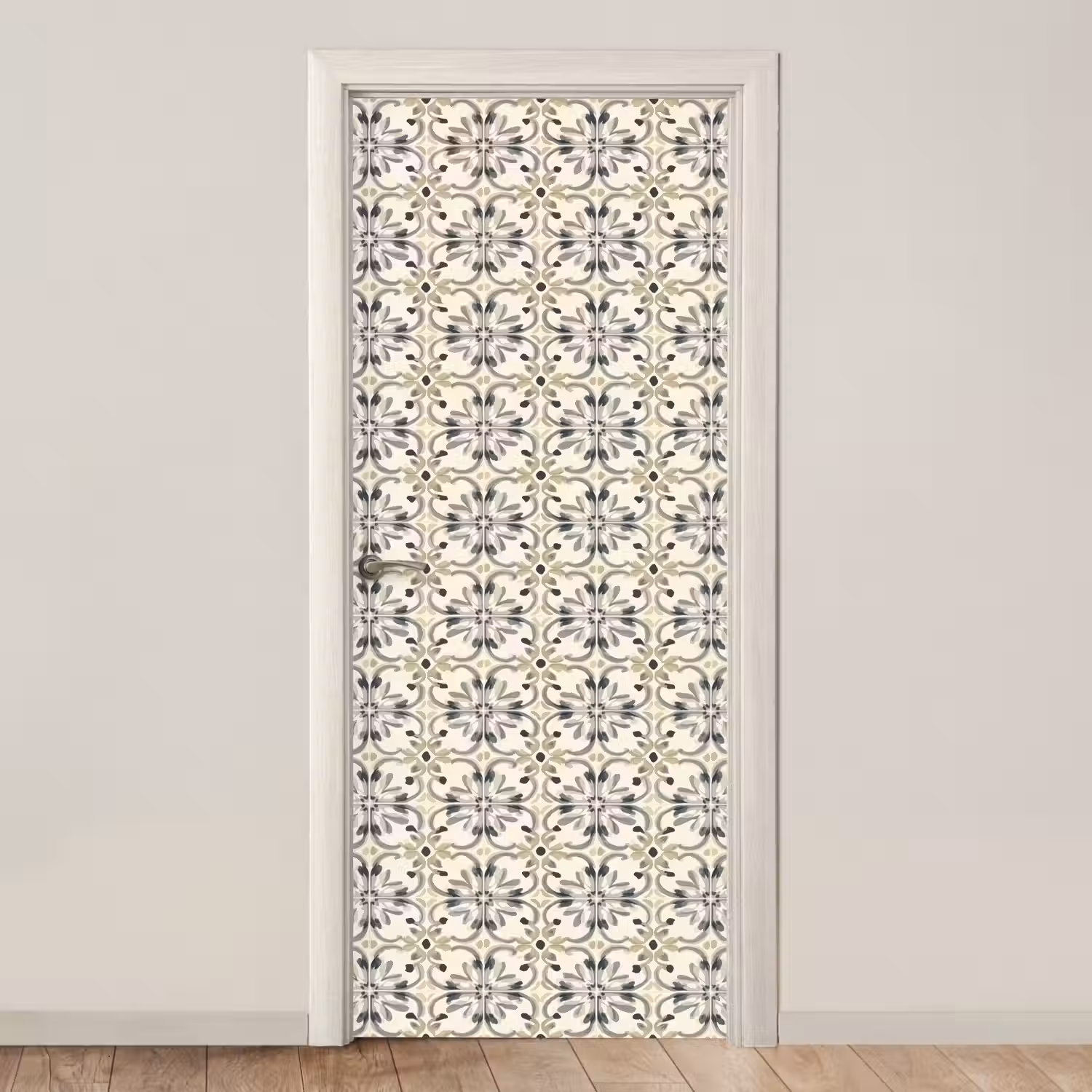 Floraal - Patroon - Kleurrijk deurposter klein 289 -3d_beige