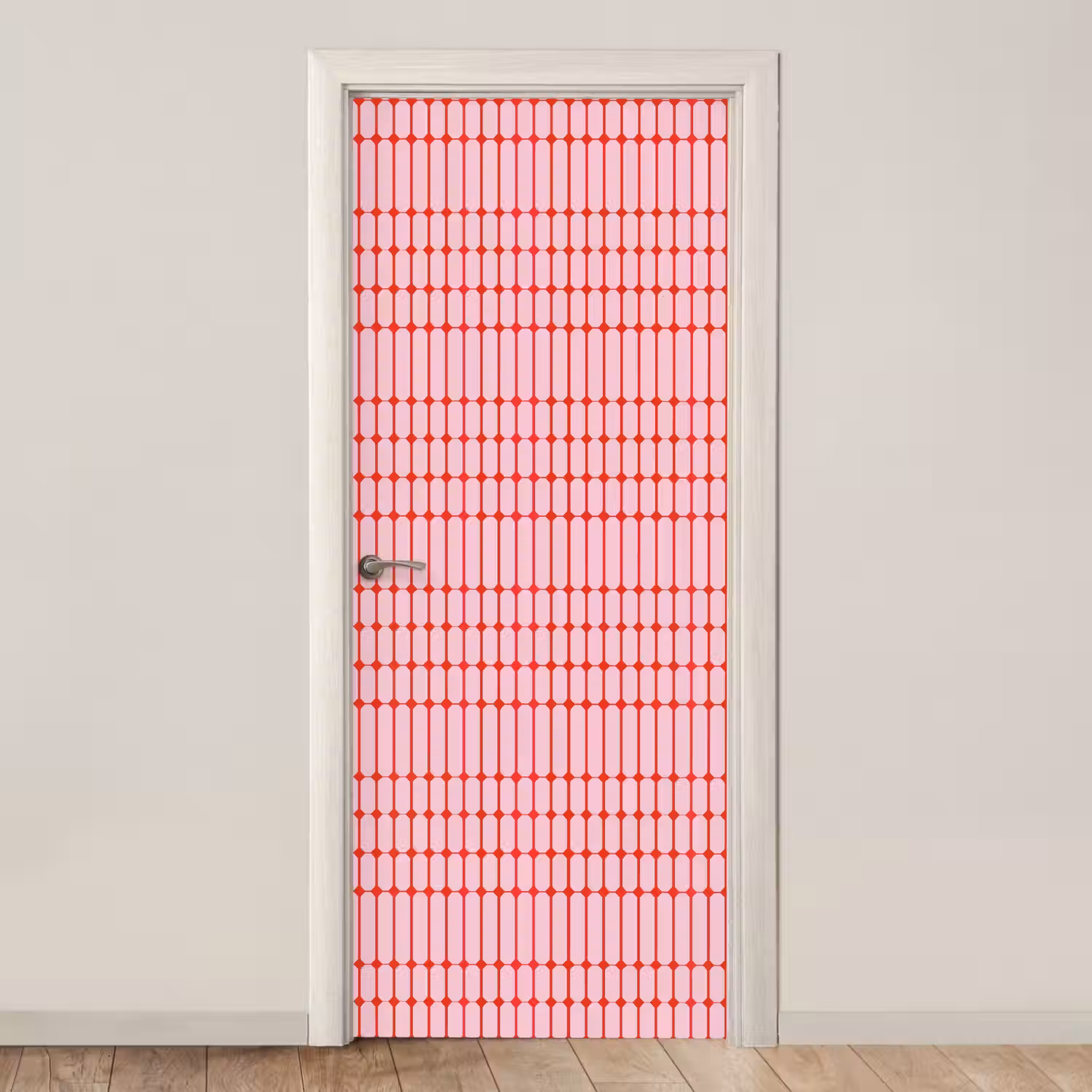 Geometrisch - Minimalistisch - Rood - Roze deurposter klein 289 -3d_beige