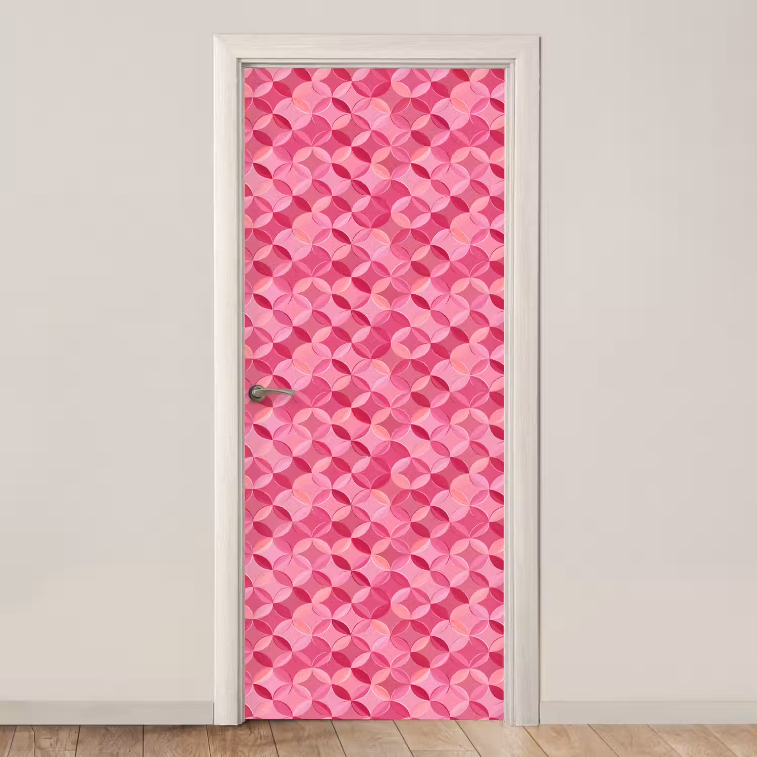 Geometrisch - Mozaïek - Modern - Roze deurposter klein 289 -3d_beige