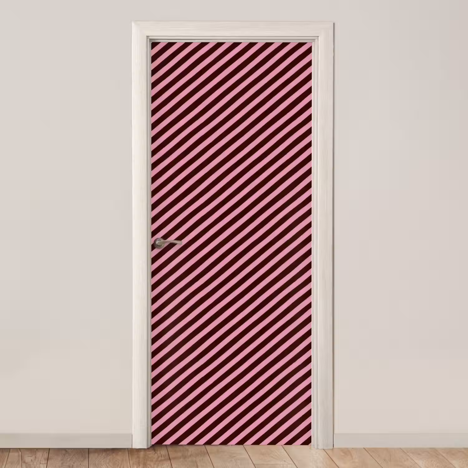 Strepen - Roze - Bruin deurposter klein 289 -3d_beige