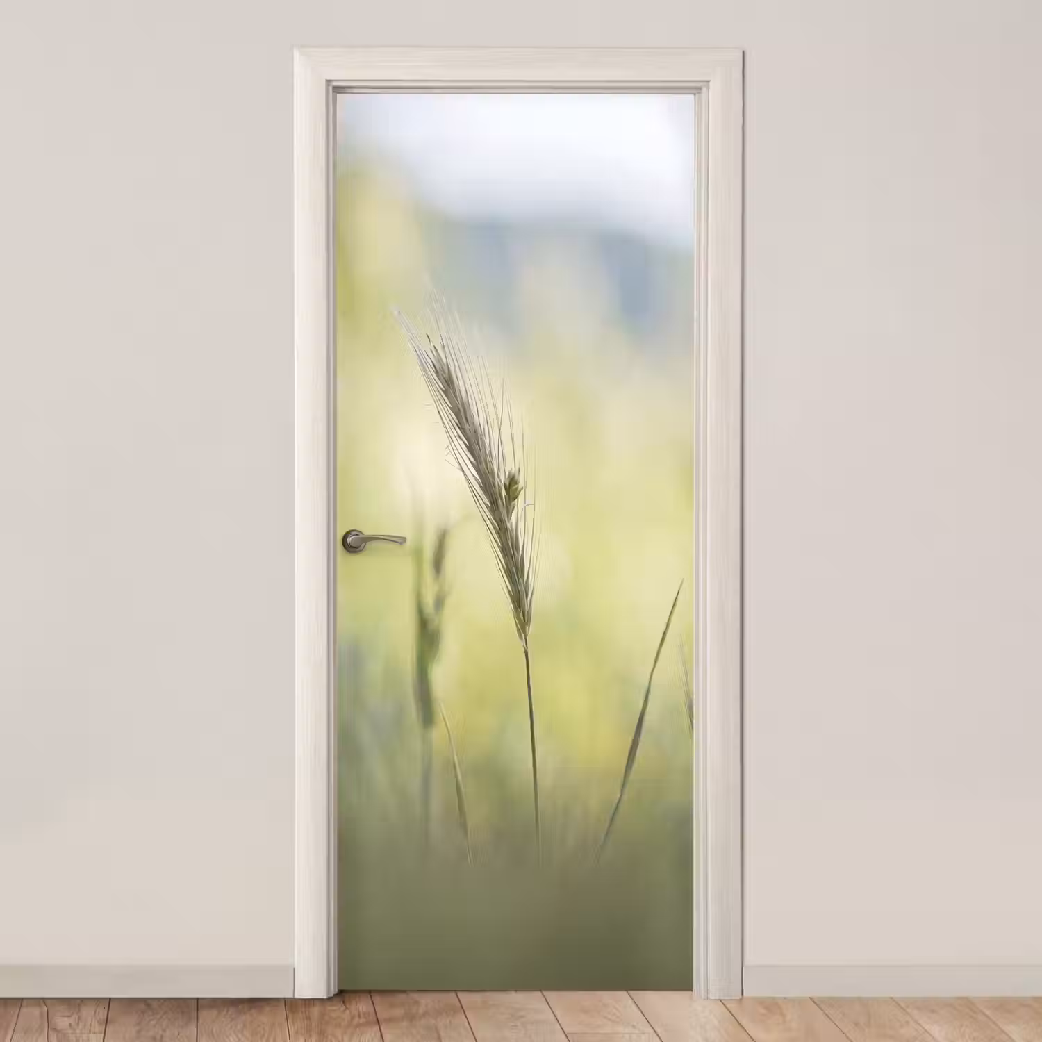 Graan - Aar - Natuur - Groen - Detail deurposter klein -3d_beige