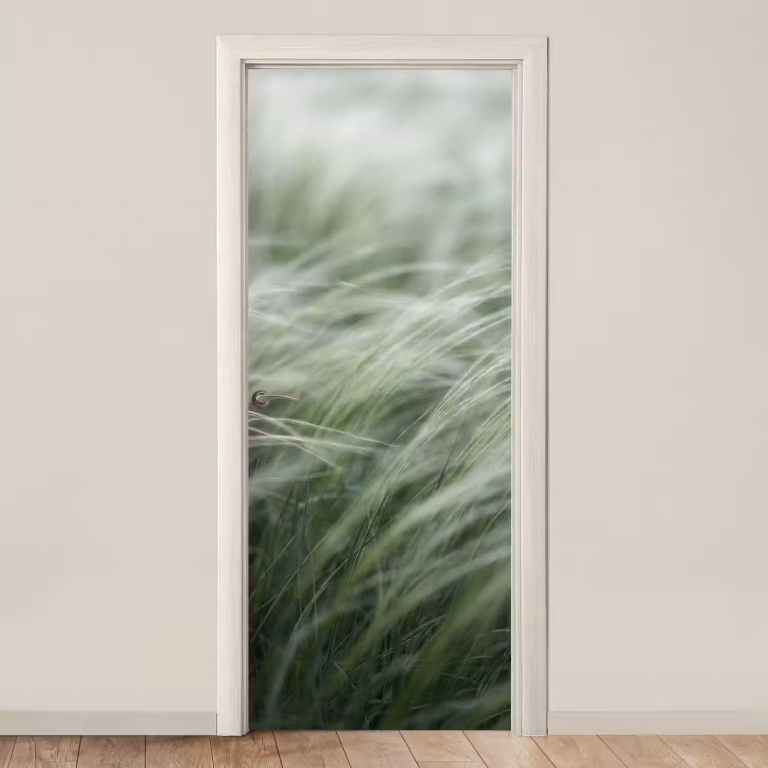 Gras - Wazig - Natuur - Groen - Zacht deurposter klein -3d_beige