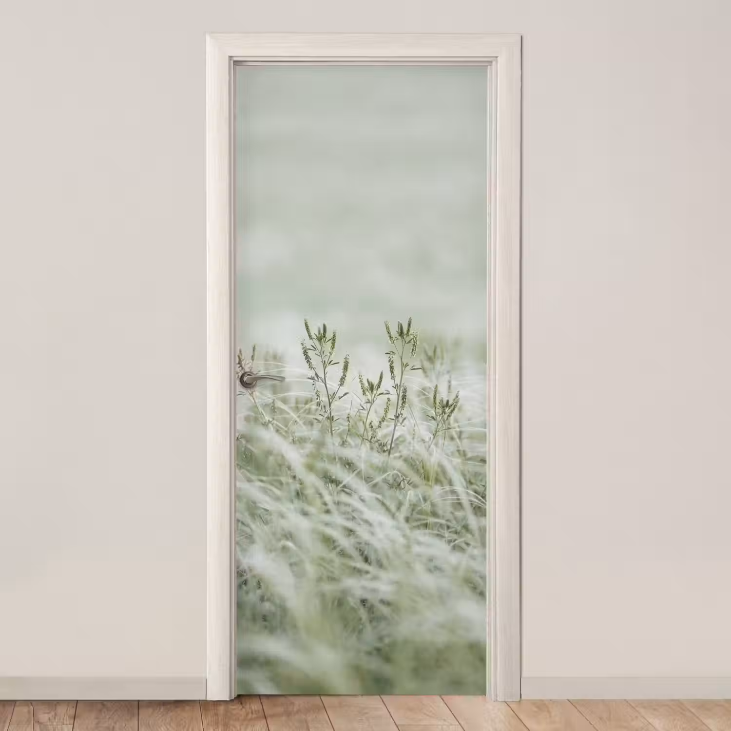 Grassen - Minimalistisch - Groen deurposter klein -3d_beige