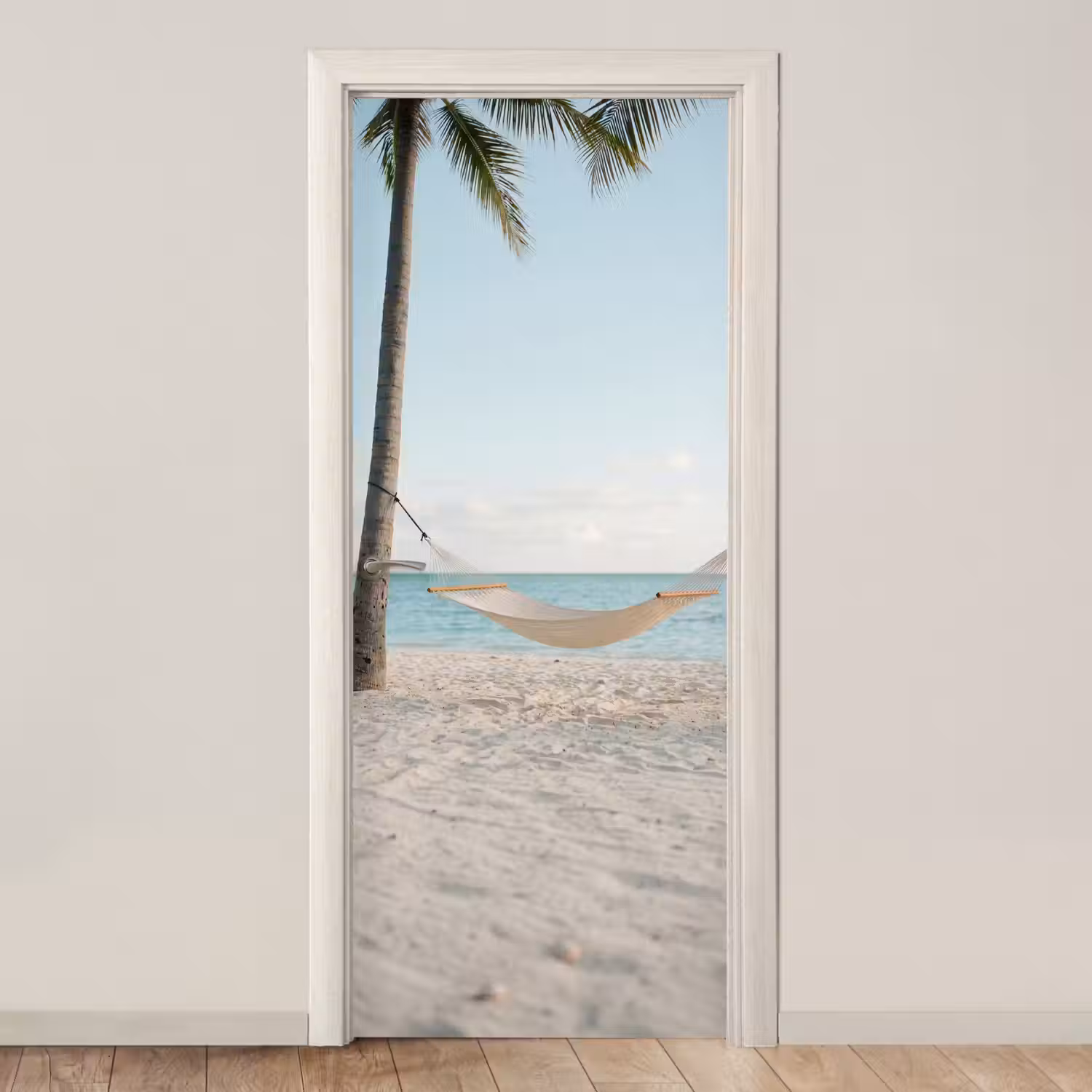 Hangmat - Strand - Wit deurposter klein -3d_beige